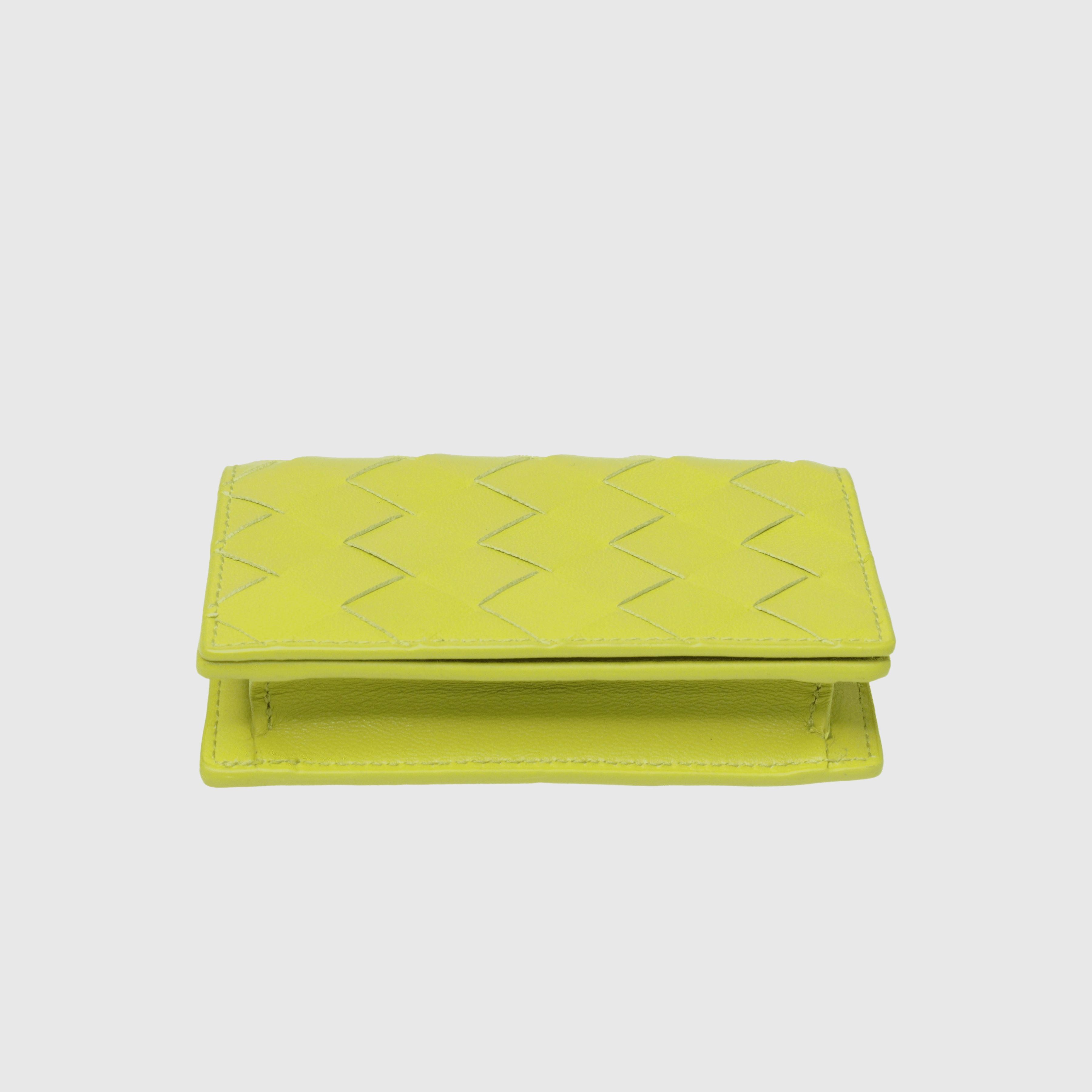 Yellow Intrecciato Business Card holder