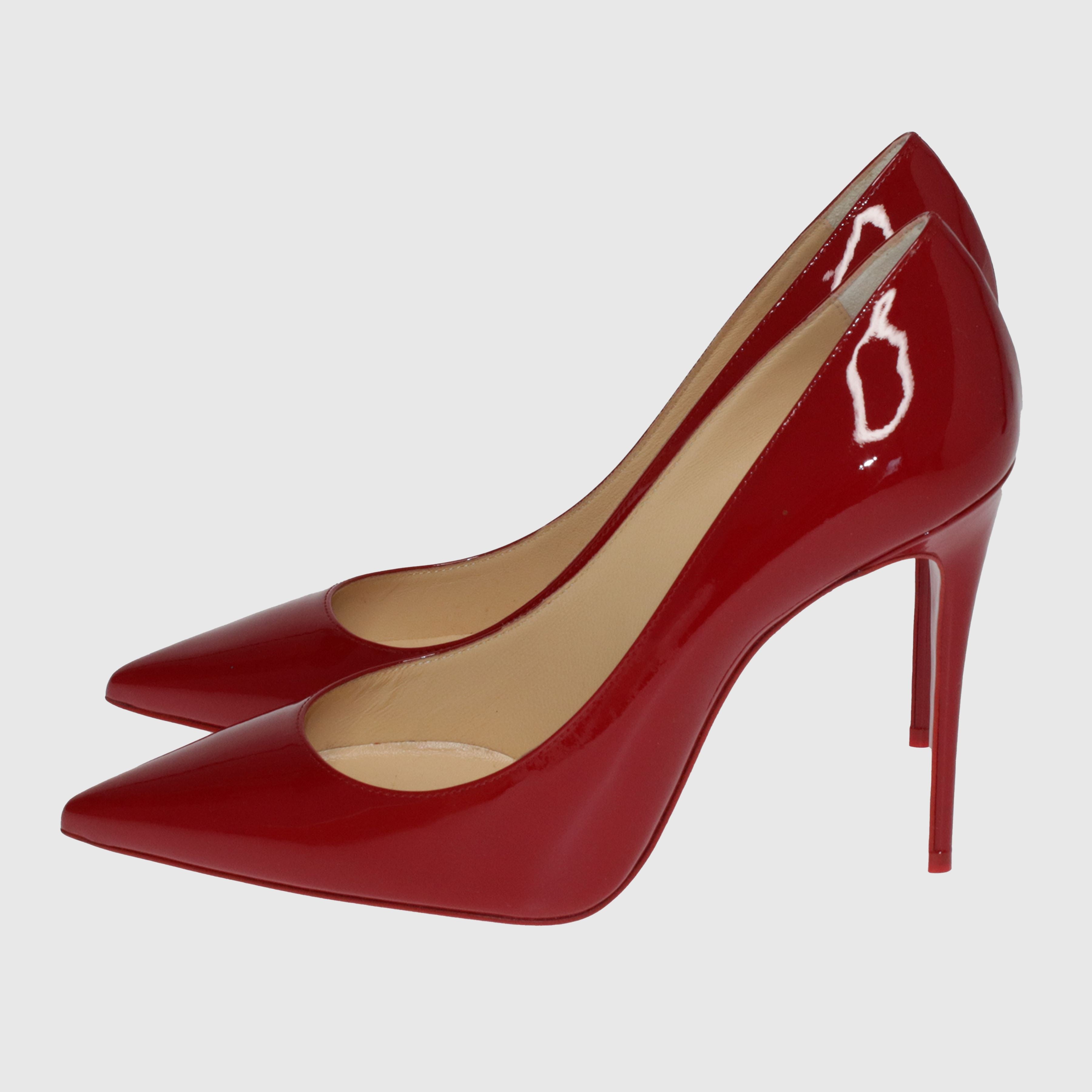 Red Kate 100 Pointed Toe Pumps Shoes Christian Louboutin 