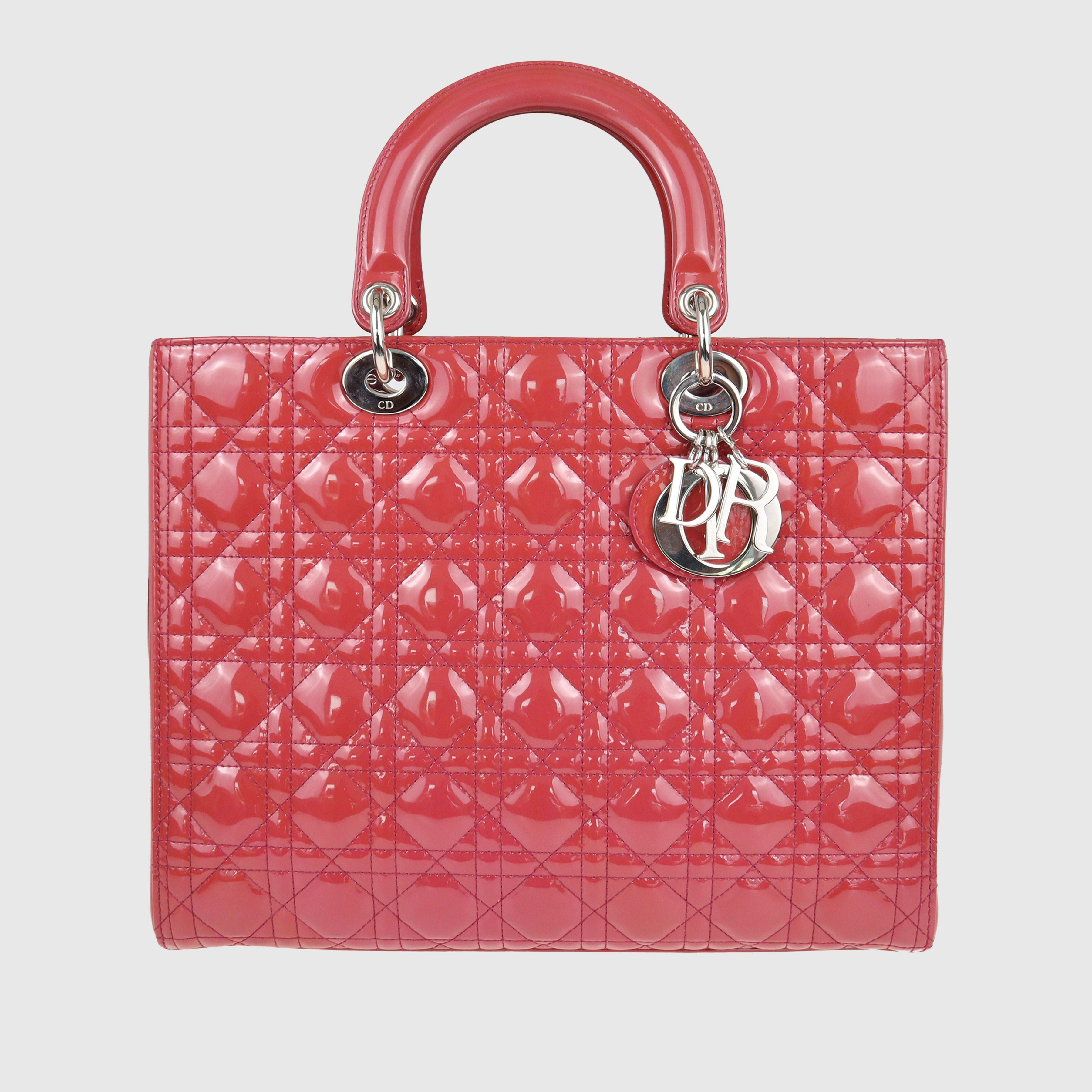 Red Canage Large Lady HandBag Bags Christian Dior 