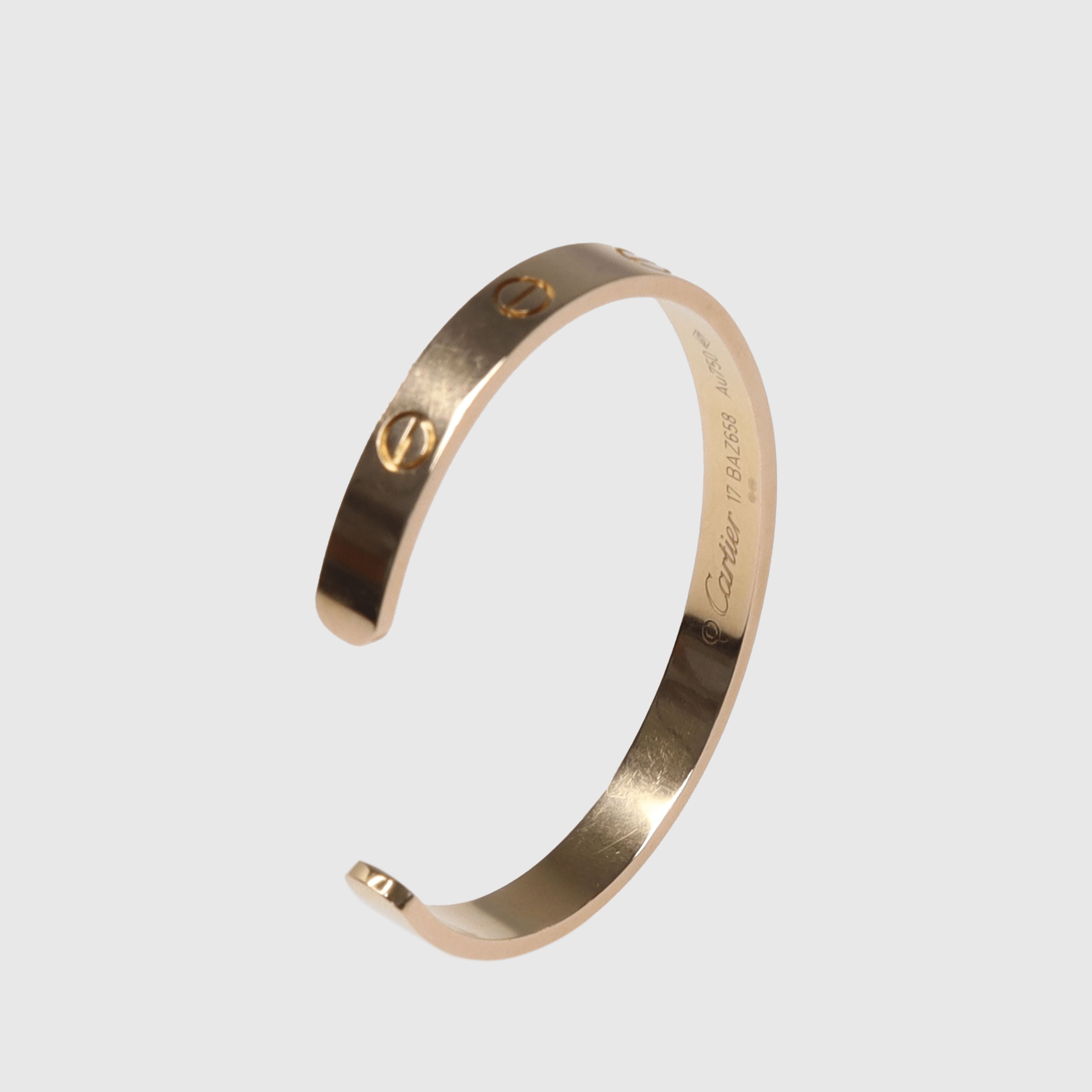 Rose Gold Love Open Cuff Bangle 17mm