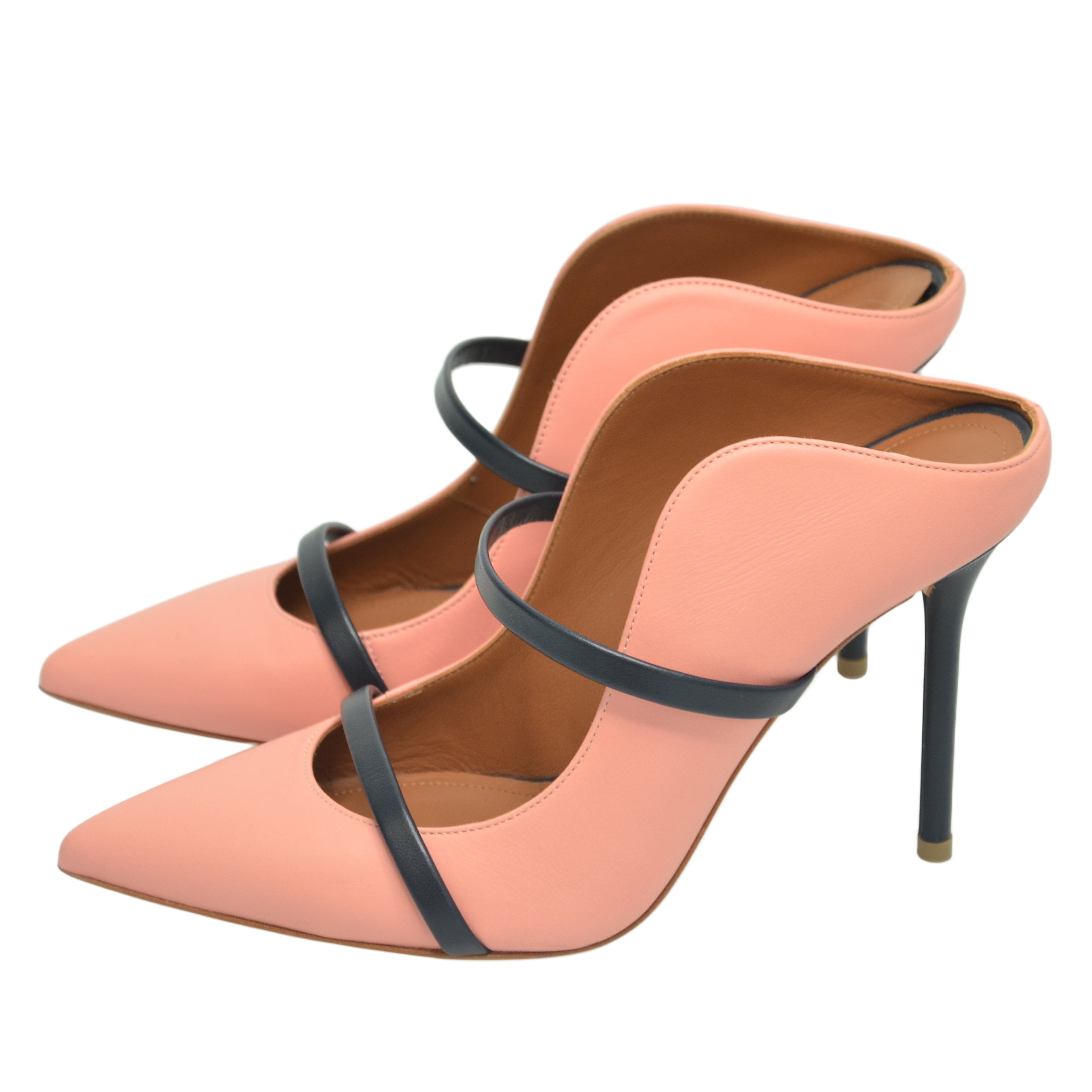 Pink/Black Maureen Pointed Toe Mules Shoes Malone Souliers