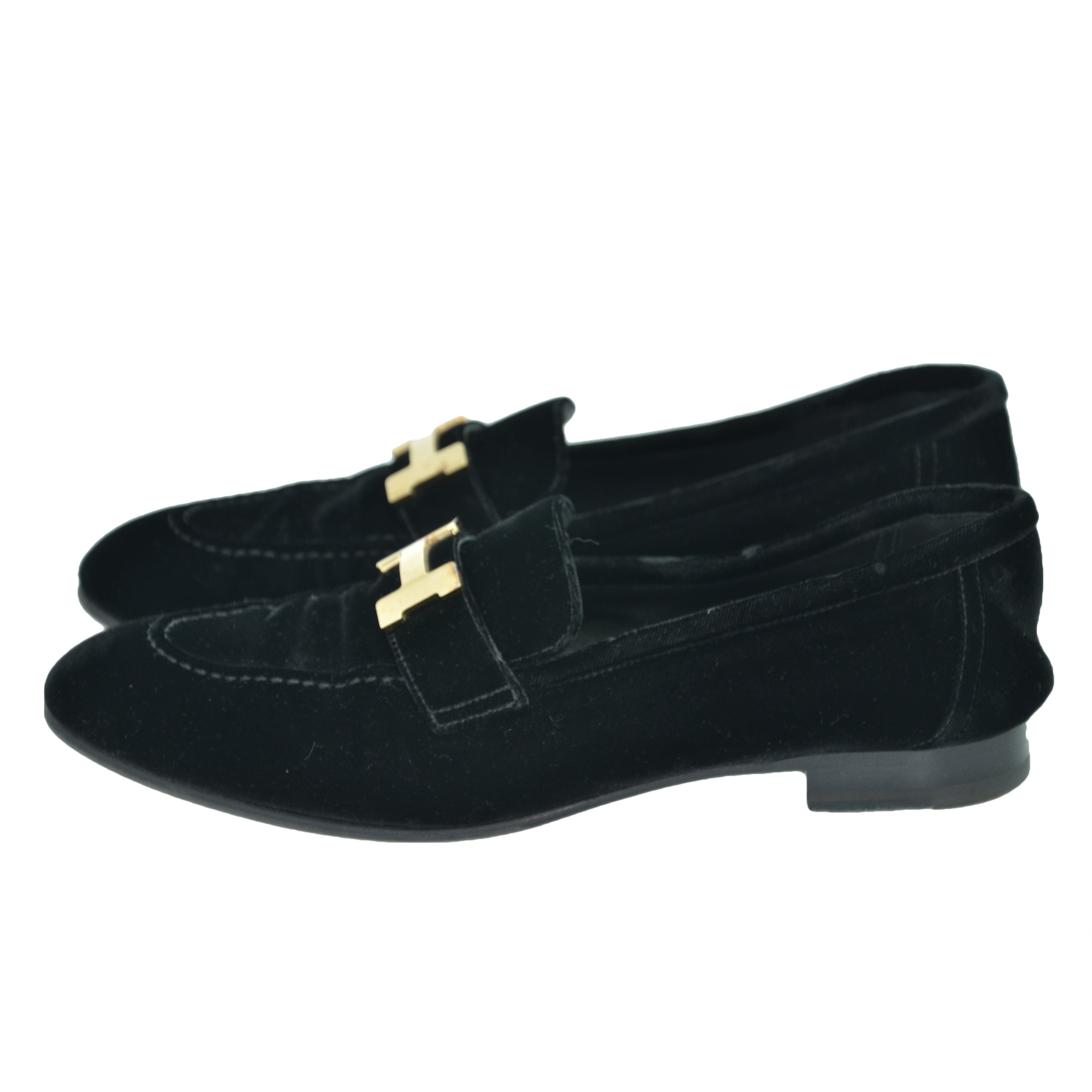 Hermes Black Suede Paris Loafers Shoes Hermes
