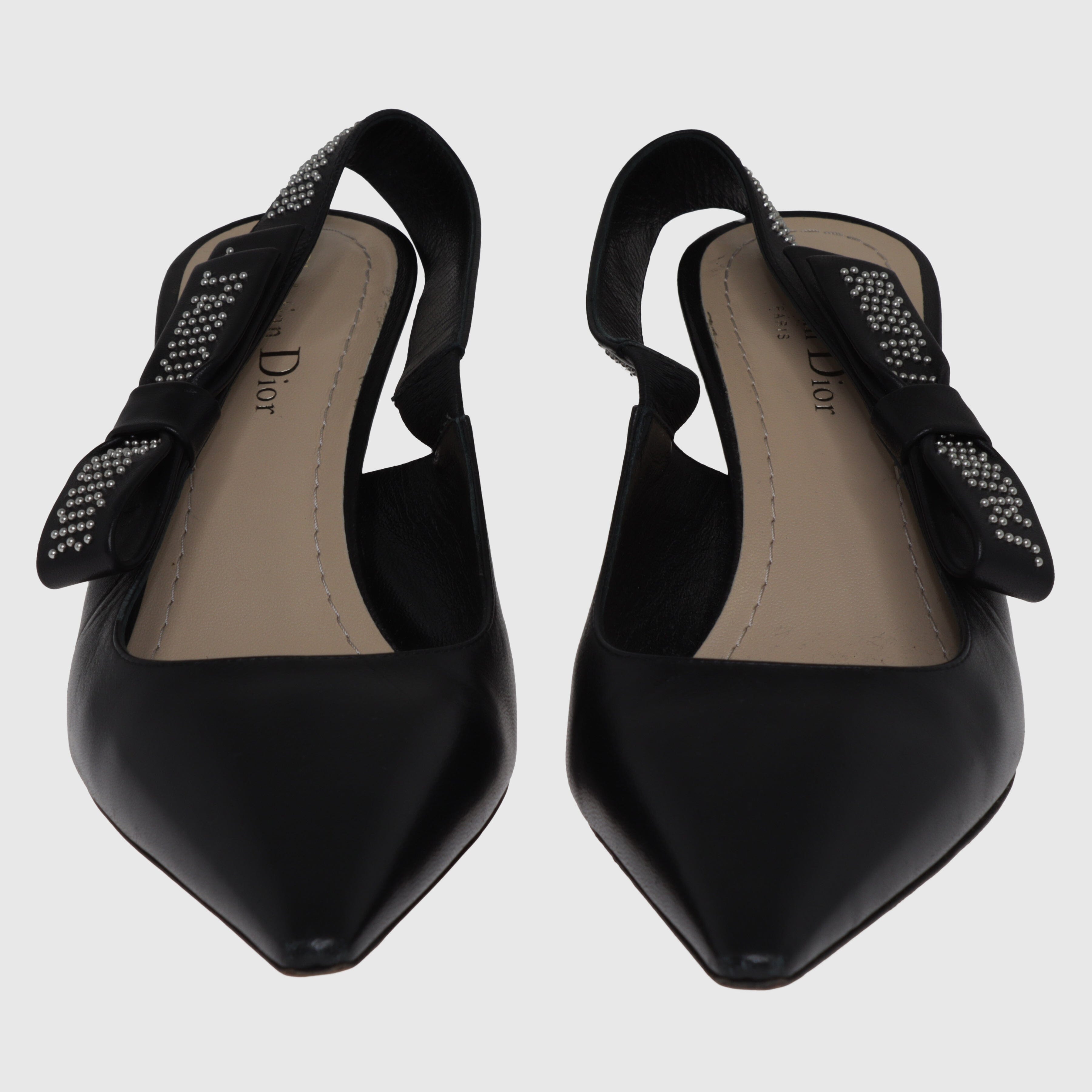 Black Studded J'Adior Slingback Mule Shoes Christian Dior 