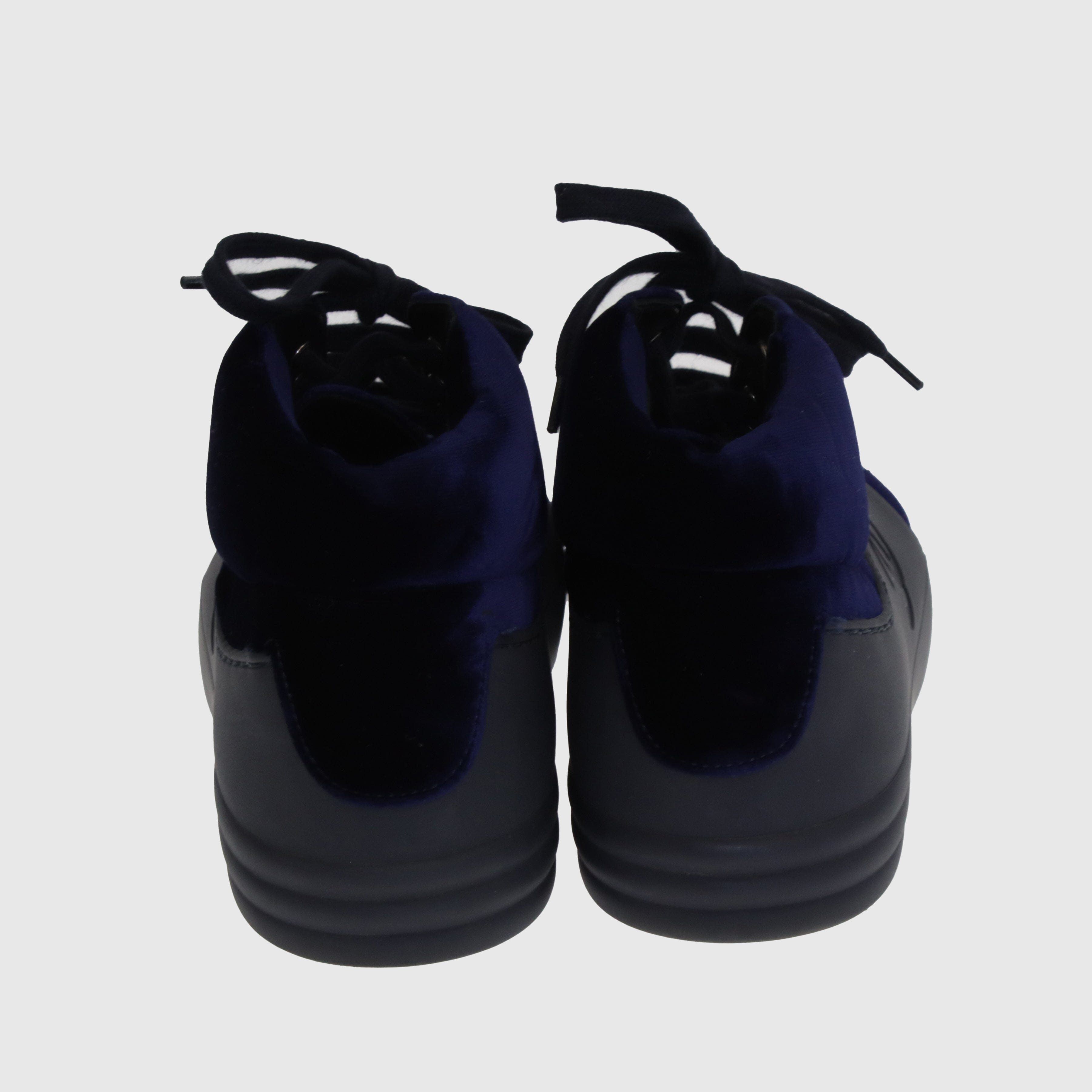 Navy Blue CC High Top Sneakers Shoes Chanel