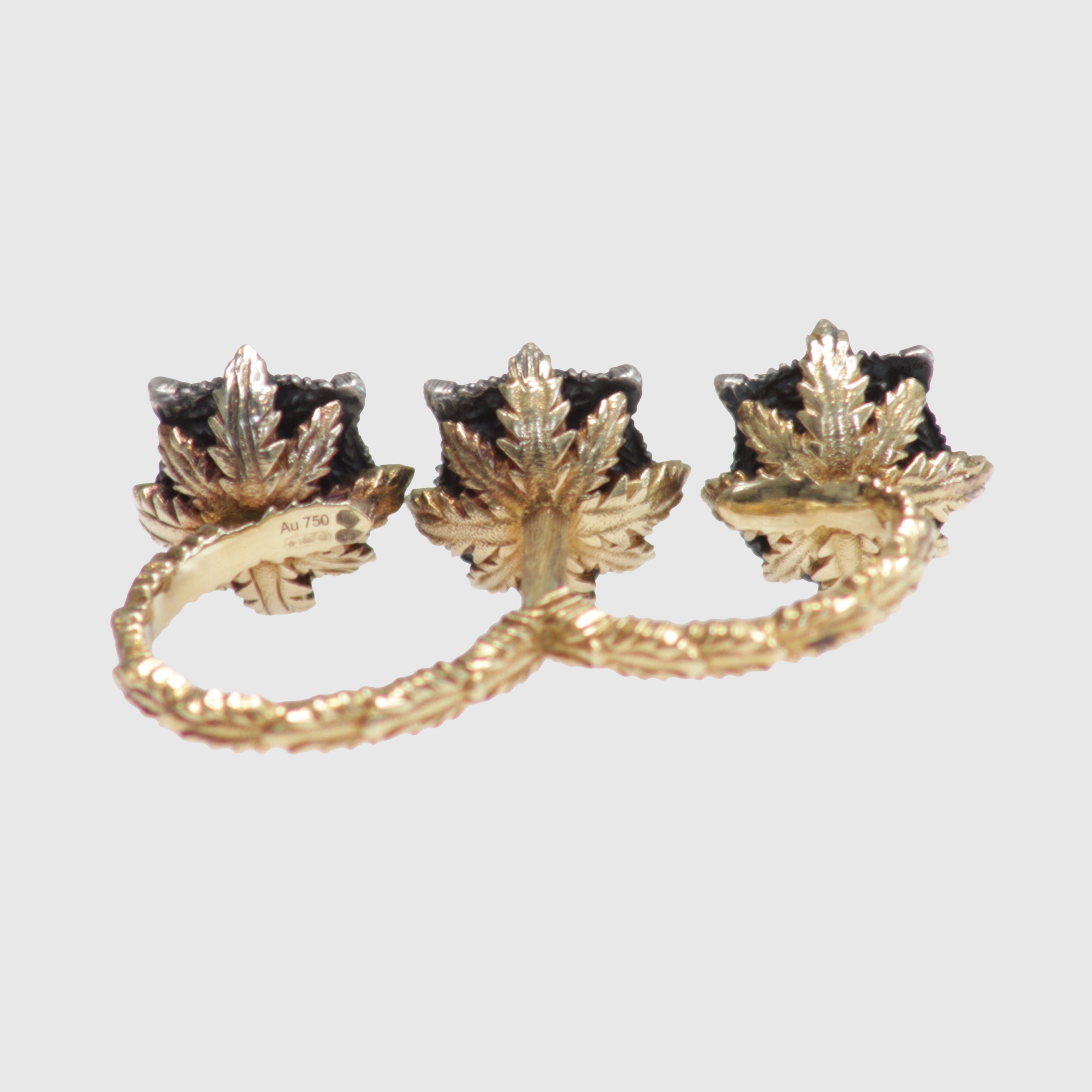 Diamond & Pearl Le Marché Des Merveilles Double Finger Ring Fine Jewelry Gucci 