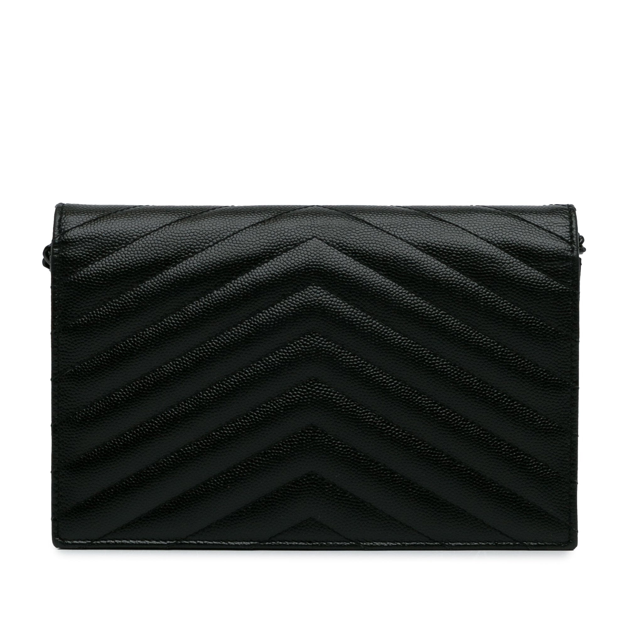 Grained Calfskin Chevron Monogram Wallet on Chain Image#4