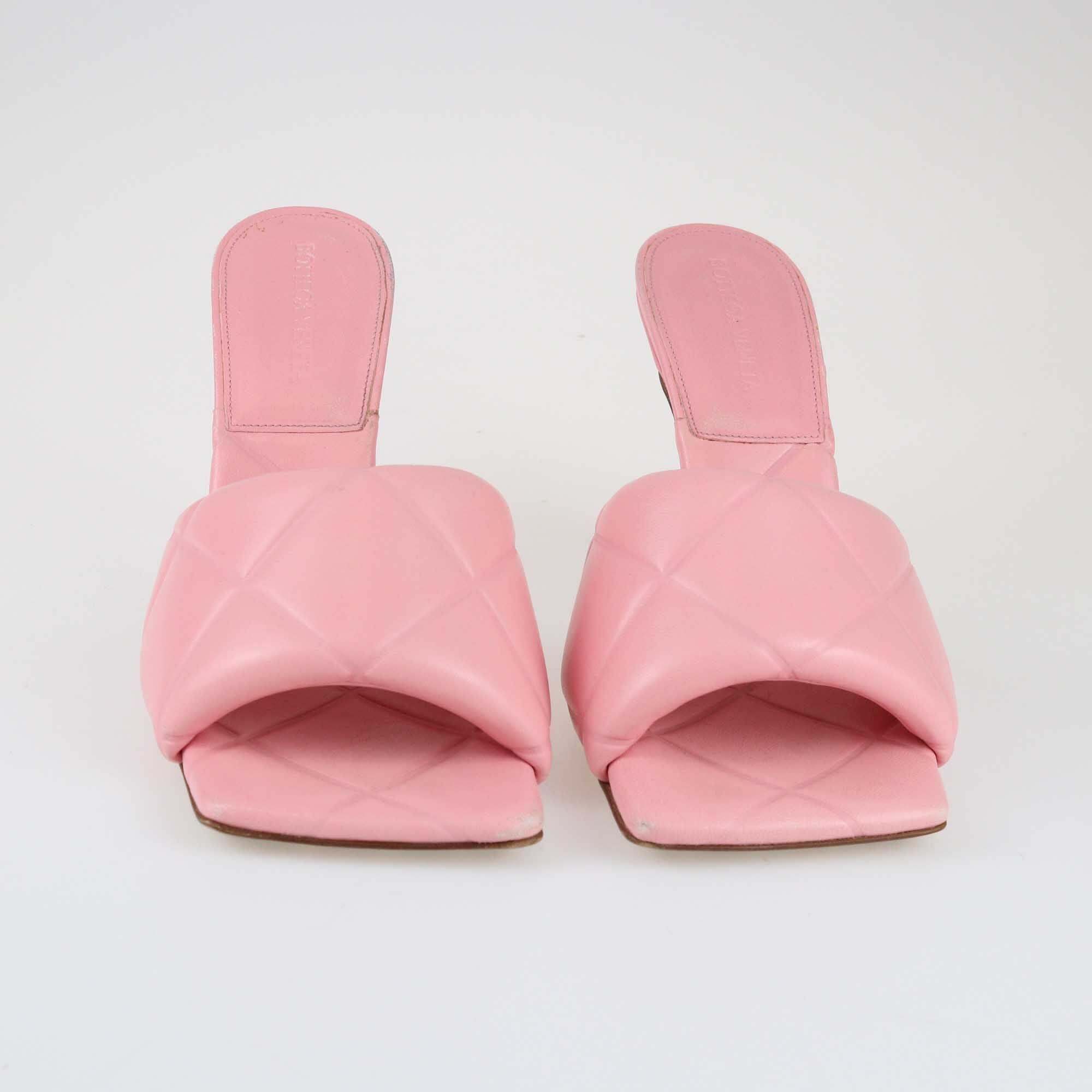 Bottega Veneta Pink Lido Mule Sandals Shoes Bottege Veneta 