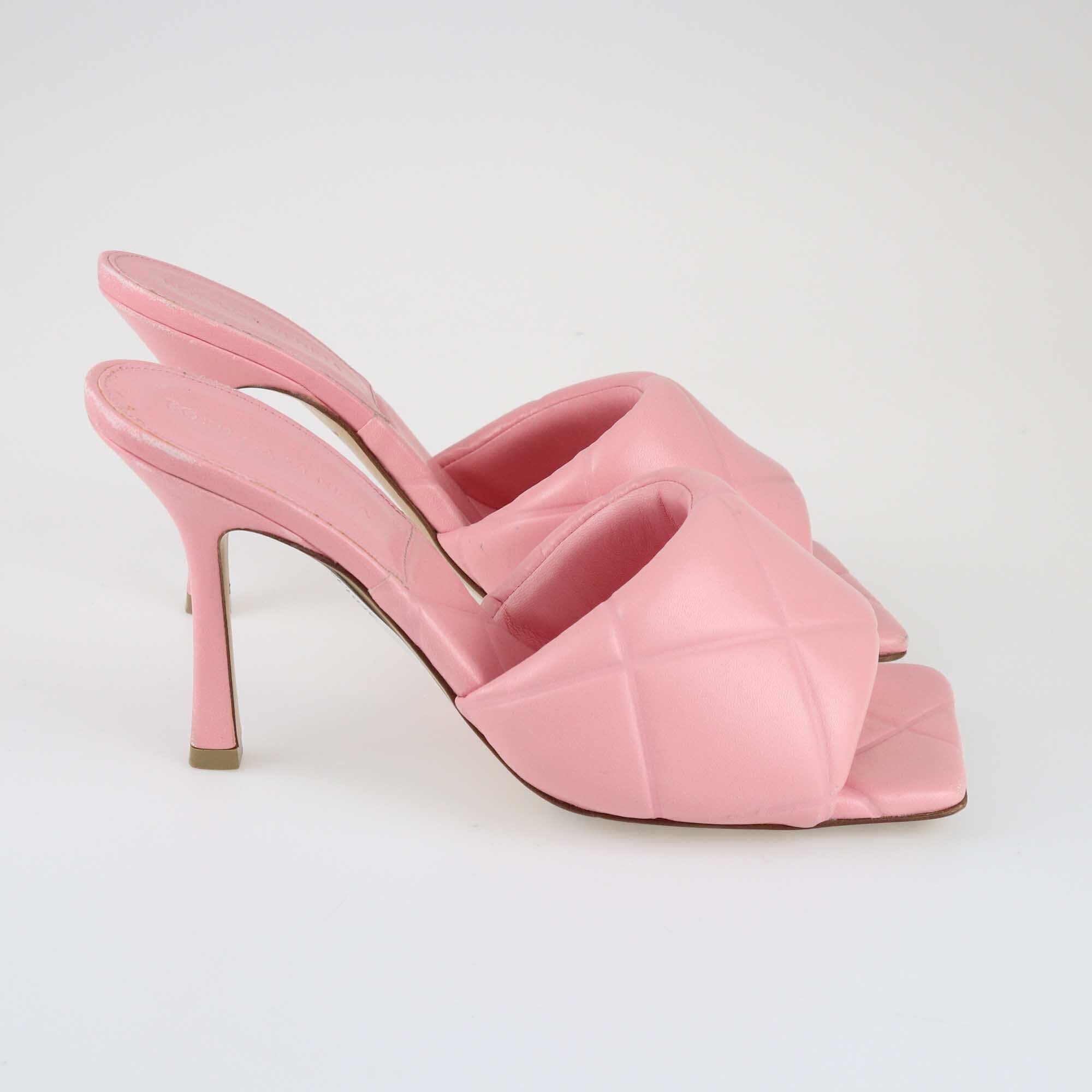 Bottega Veneta Pink Lido Mule Sandals Shoes Bottege Veneta 