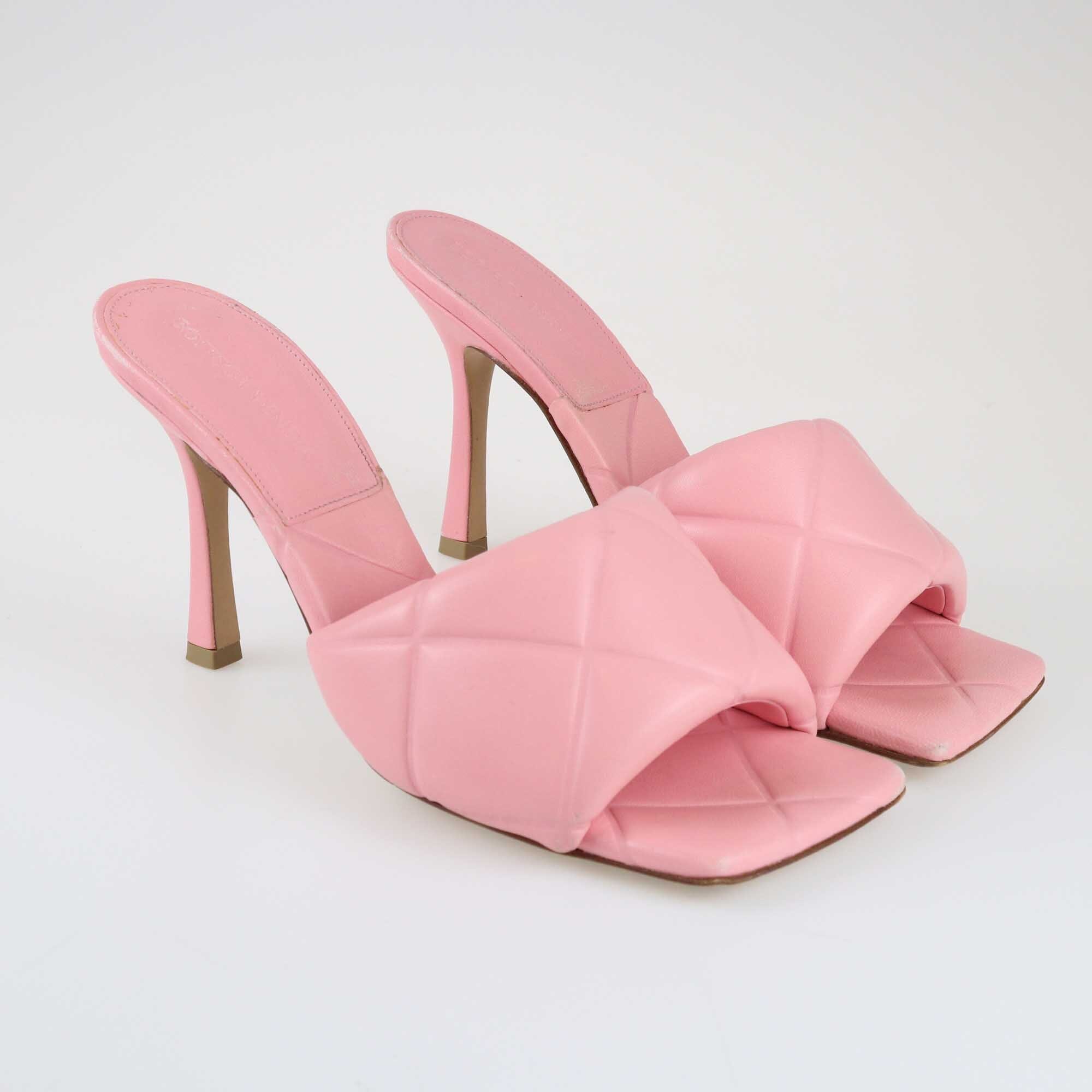 Bottega Veneta Pink Lido Mule Sandals Shoes Bottege Veneta 