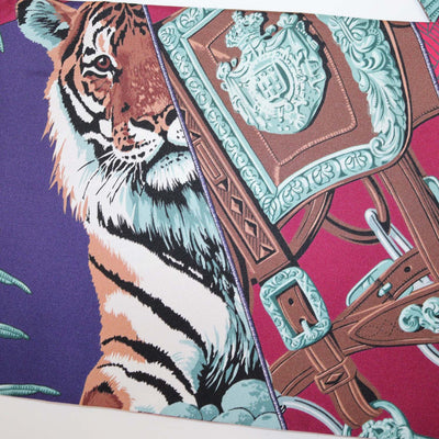 Hermes Multicolor Silk Carre en Carres Print Maxi Twilly
