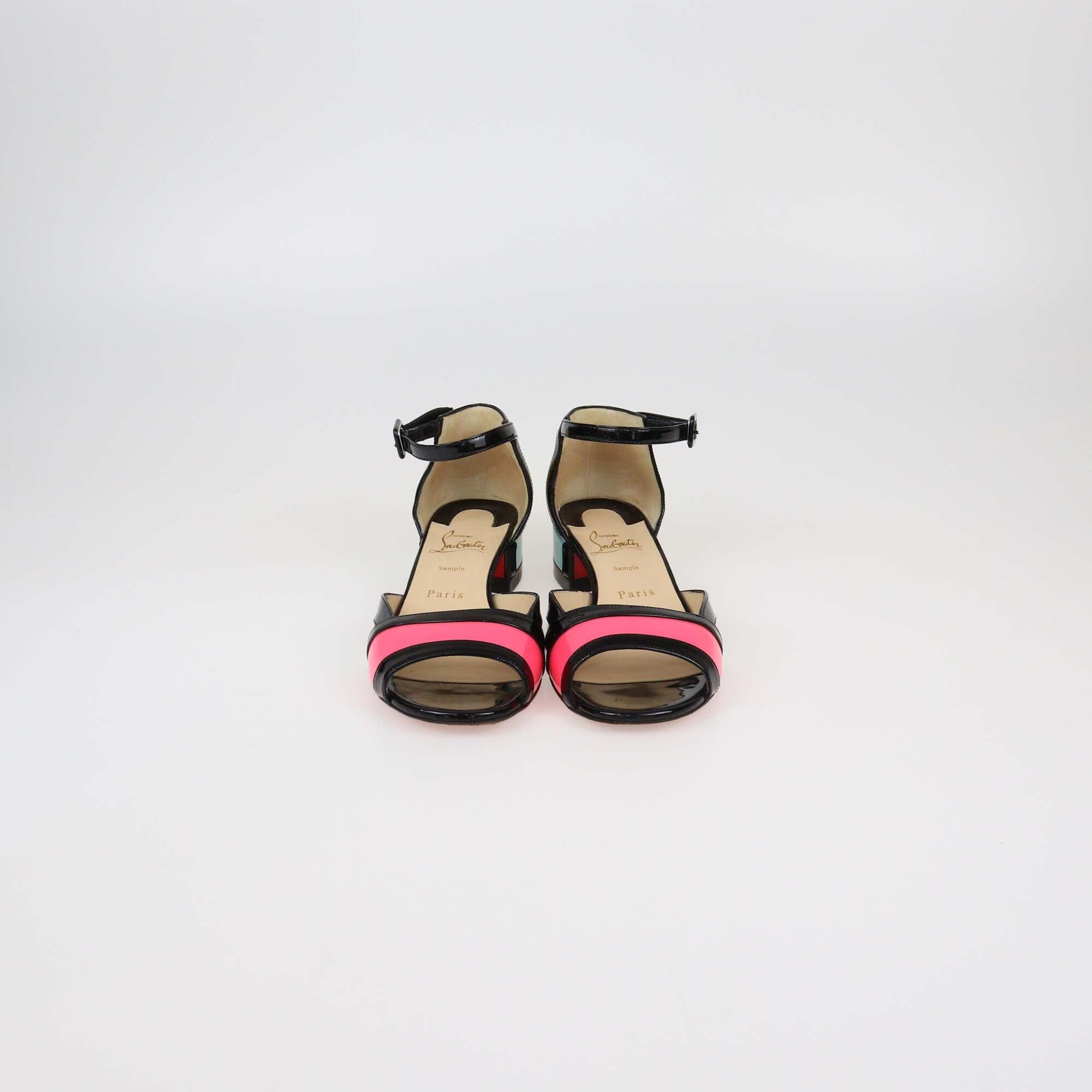 Christian Louboutin Multicolor Patent Leather Mondiri Sandals Womens Christian Louboutin 