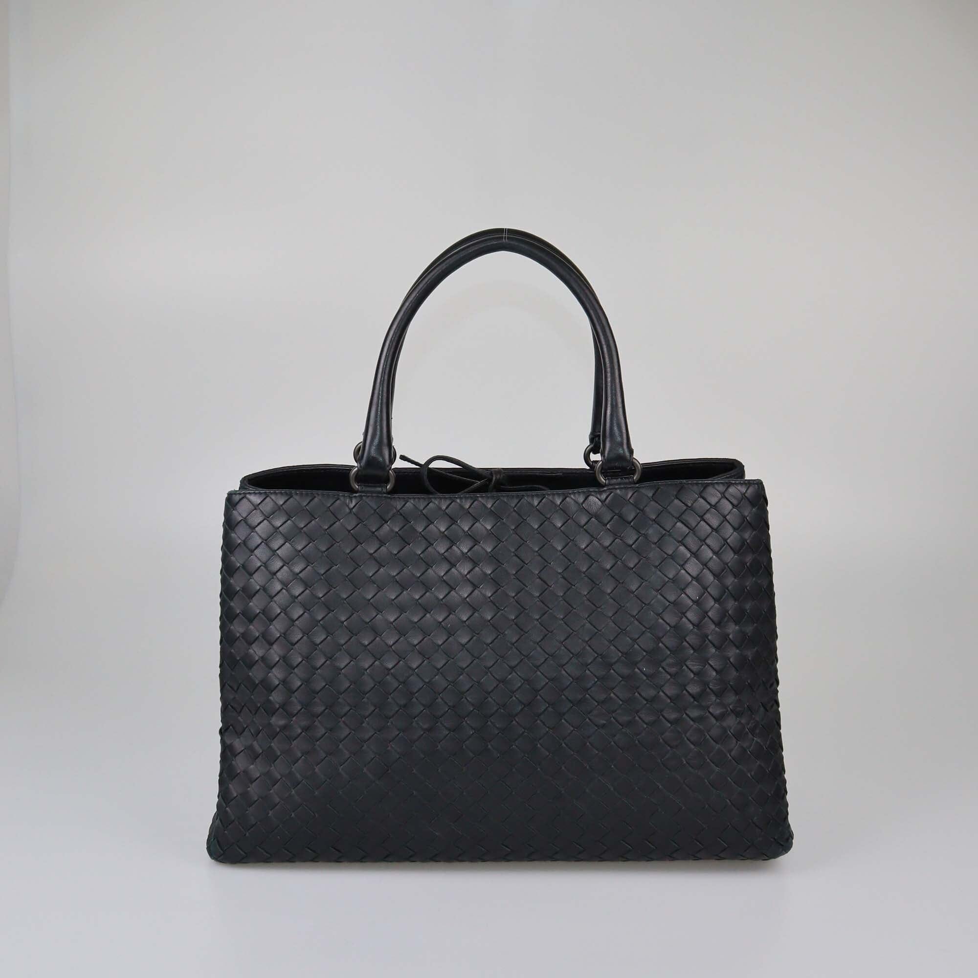 Bottega Veneta Black Intrecciato Milano Tote Womens Bottega Veneta 