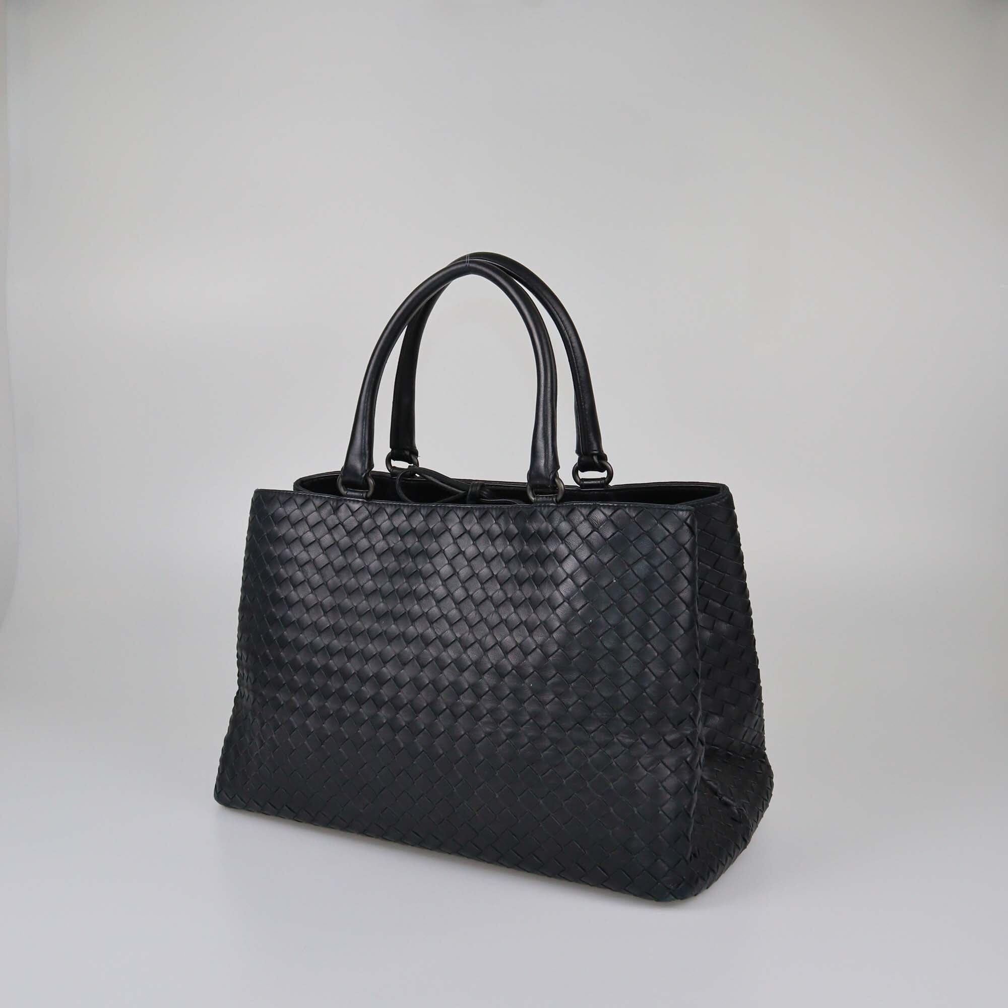 Bottega Veneta Black Intrecciato Milano Tote Womens Bottega Veneta 