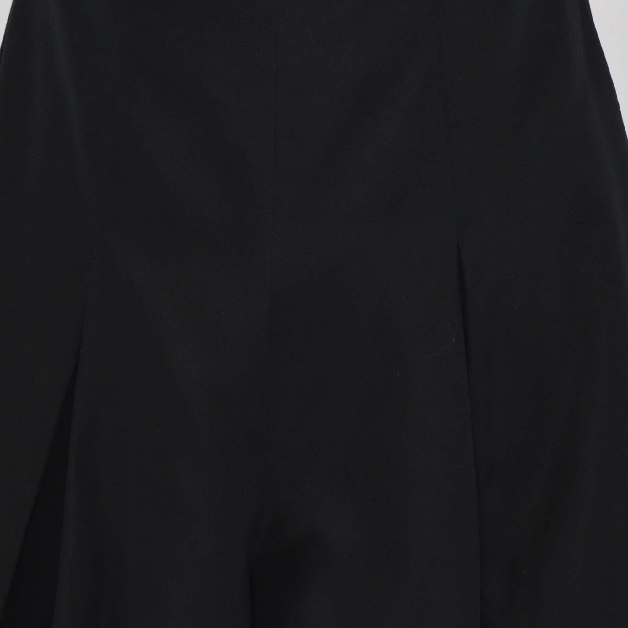 Yves Saint Laurent Black Cotton & Silk Pleated Strapless Jumpsuit Womens Yves Saint Laurent 