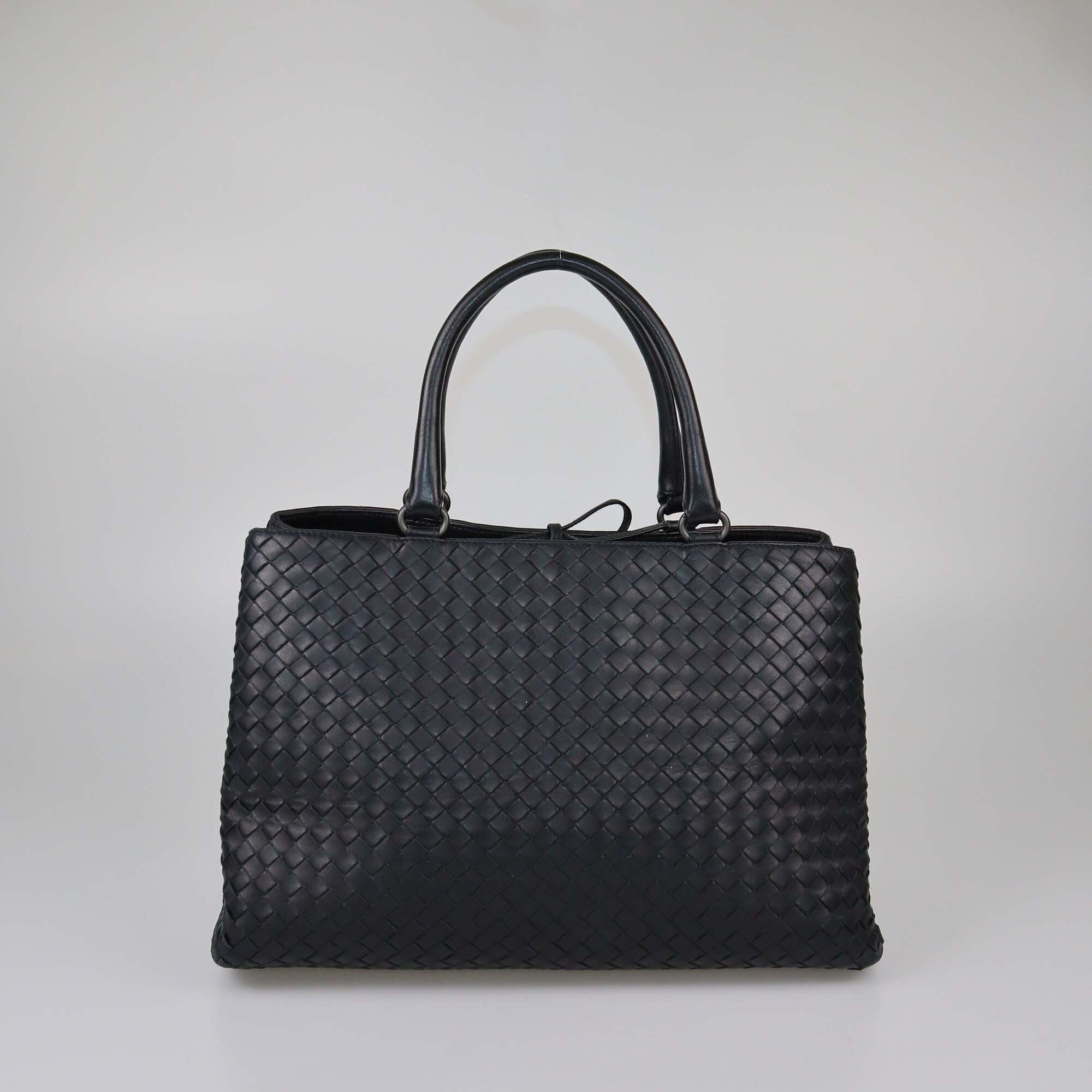 Bottega Veneta Black Intrecciato Milano Tote Womens Bottega Veneta 