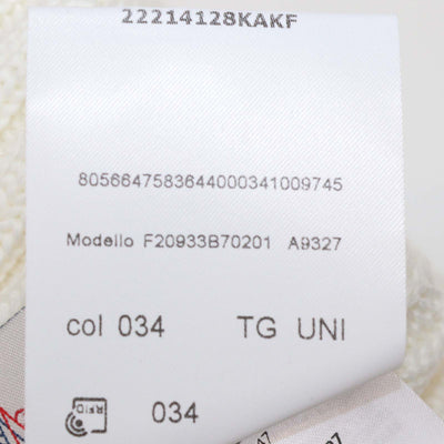 Moncler White Wool and Fur Pom Pom Ribbed Knit Beanie