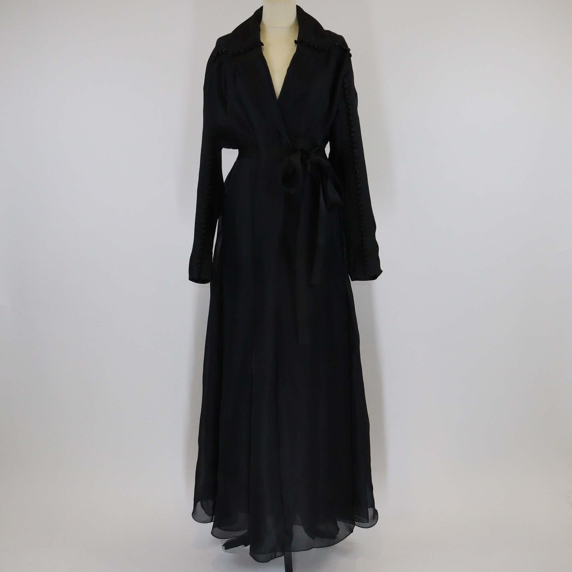 Di Liborio Black Silk Wrap Maxi Dress Womens Di Liborio 