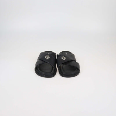 Dior Homme Black Leather Alias Flat Slides Mens Dior Homme 