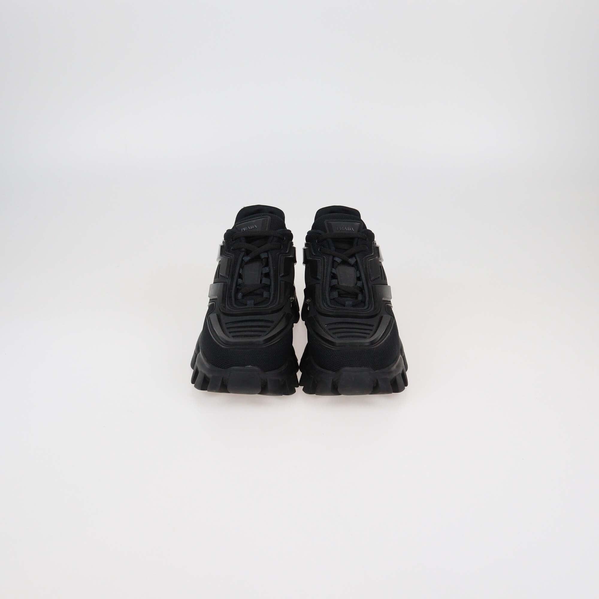 Prada Black Fabric & Rubber Cloudburst Thunder Low Top Sneakers Womens Prada 