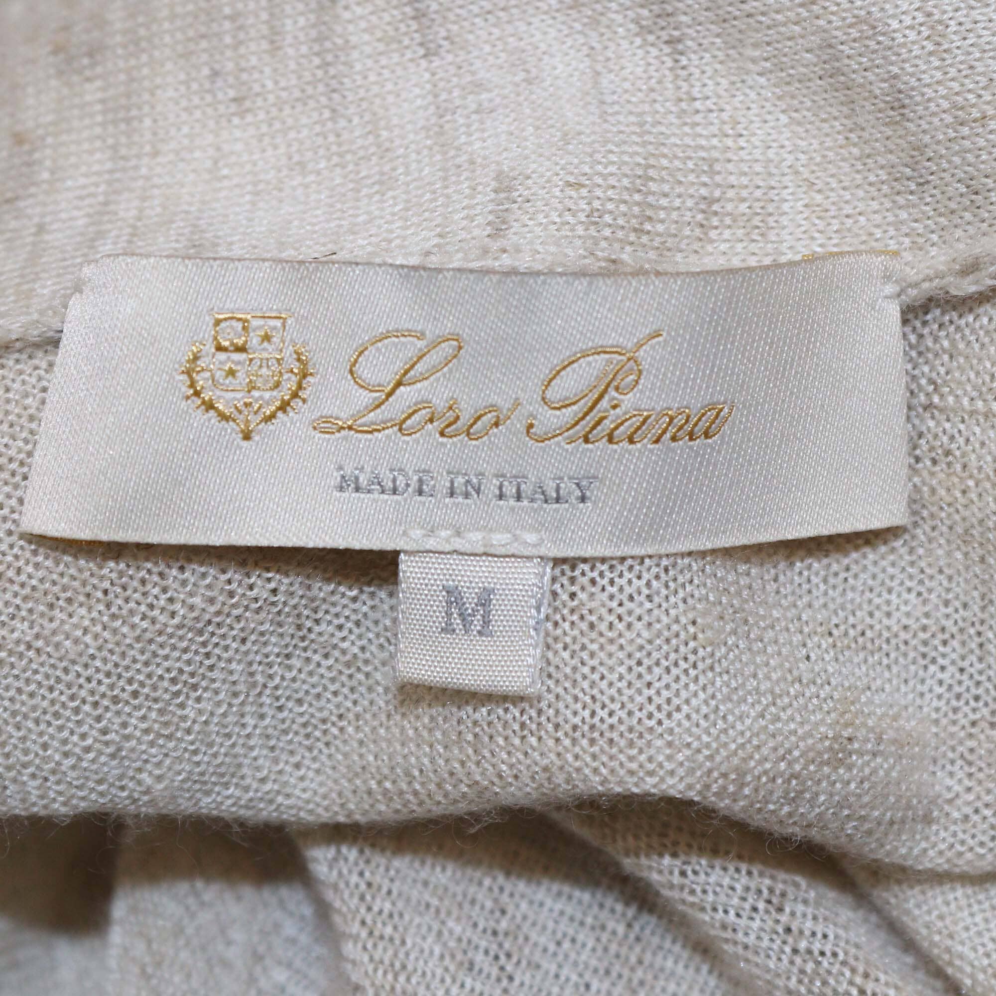 Loro Piana Beige Cashmere Blended Knit Long Cardigan Womens Loro Piana 