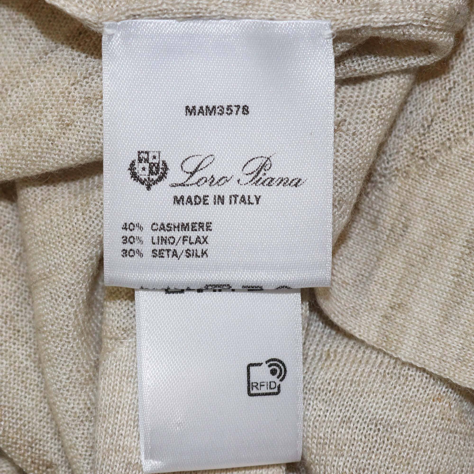 Loro Piana Beige Cashmere Blended Knit Long Cardigan Womens Loro Piana 