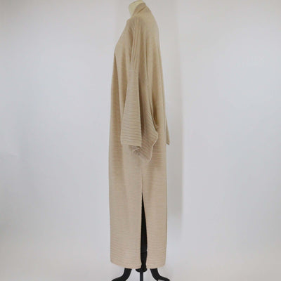 Loro Piana Beige Cashmere Blended Knit Raw Line Long Cardigan Womens Loro Piana 