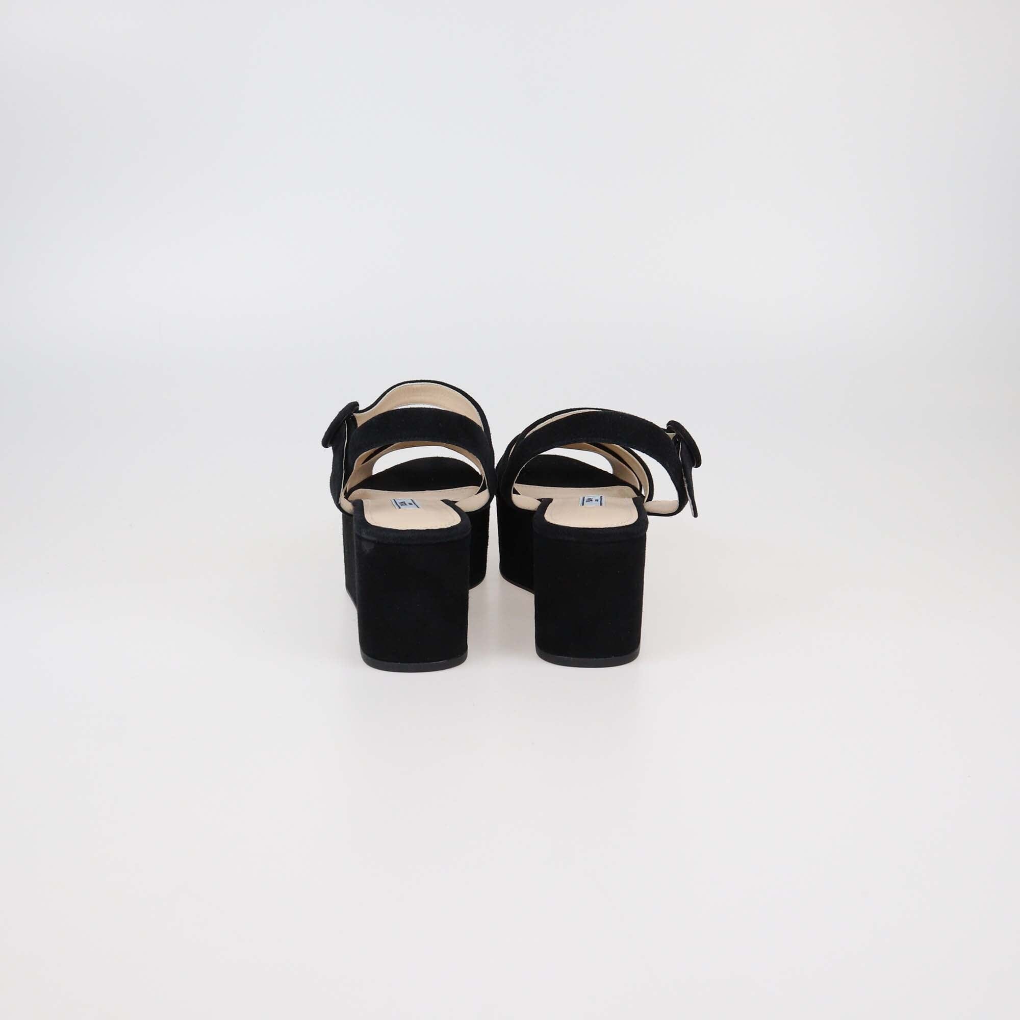 Prada Black Suede Criss Cross Platform Ankle Strap Sandals Womens Prada 