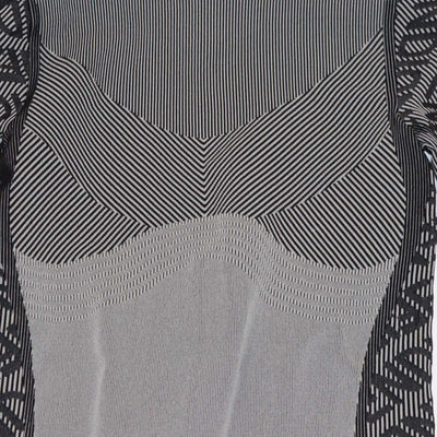 Fendi Grey/Black Jersey Striped Logo Print Sweater & Leggings Set