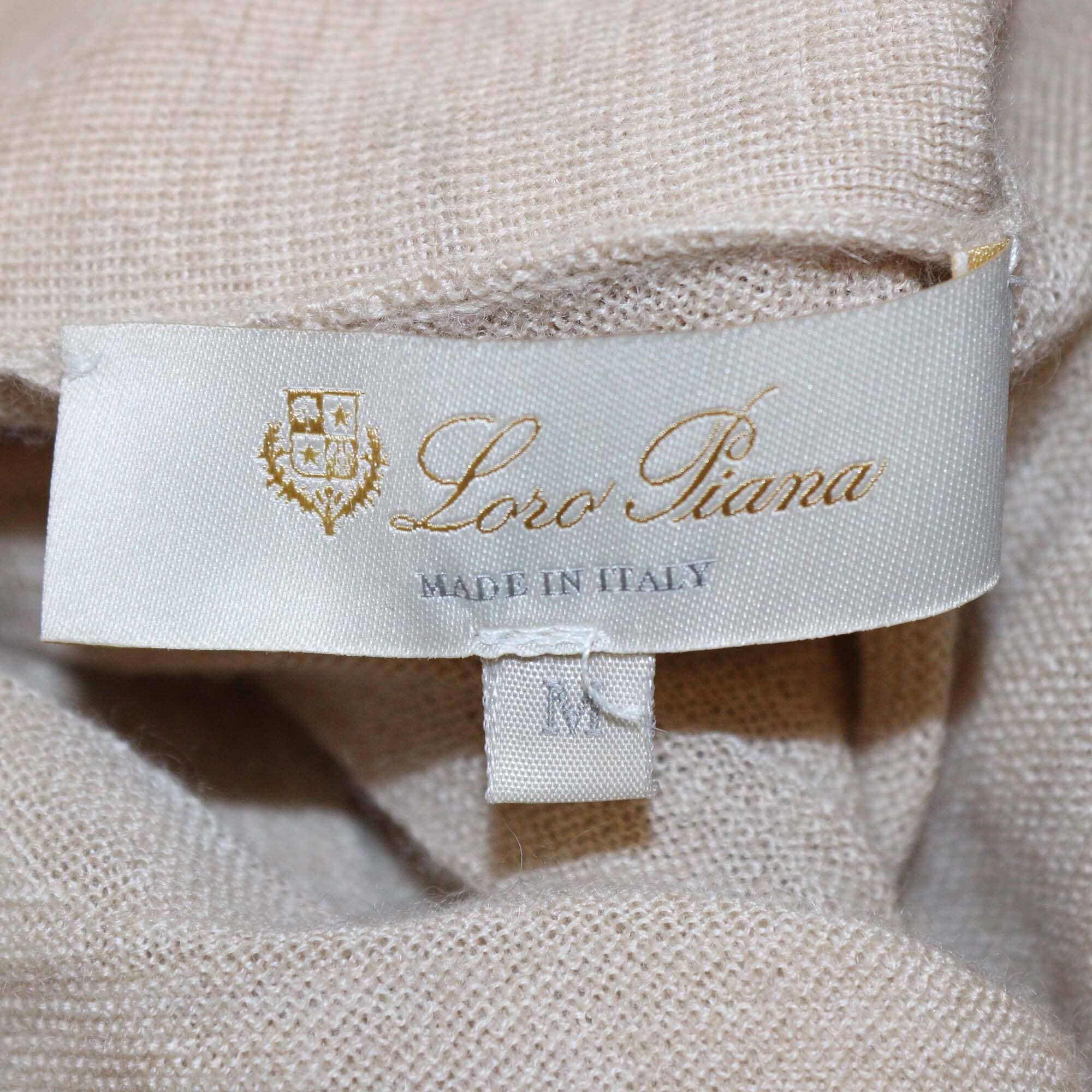 Loro Piana Beige Cashmere Blended Knit Raw Line Long Cardigan Womens Loro Piana 