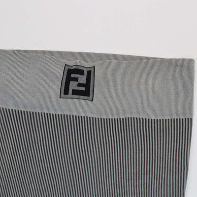 Fendi Grey/Black Jersey Striped Logo Print Sweater & Leggings Set