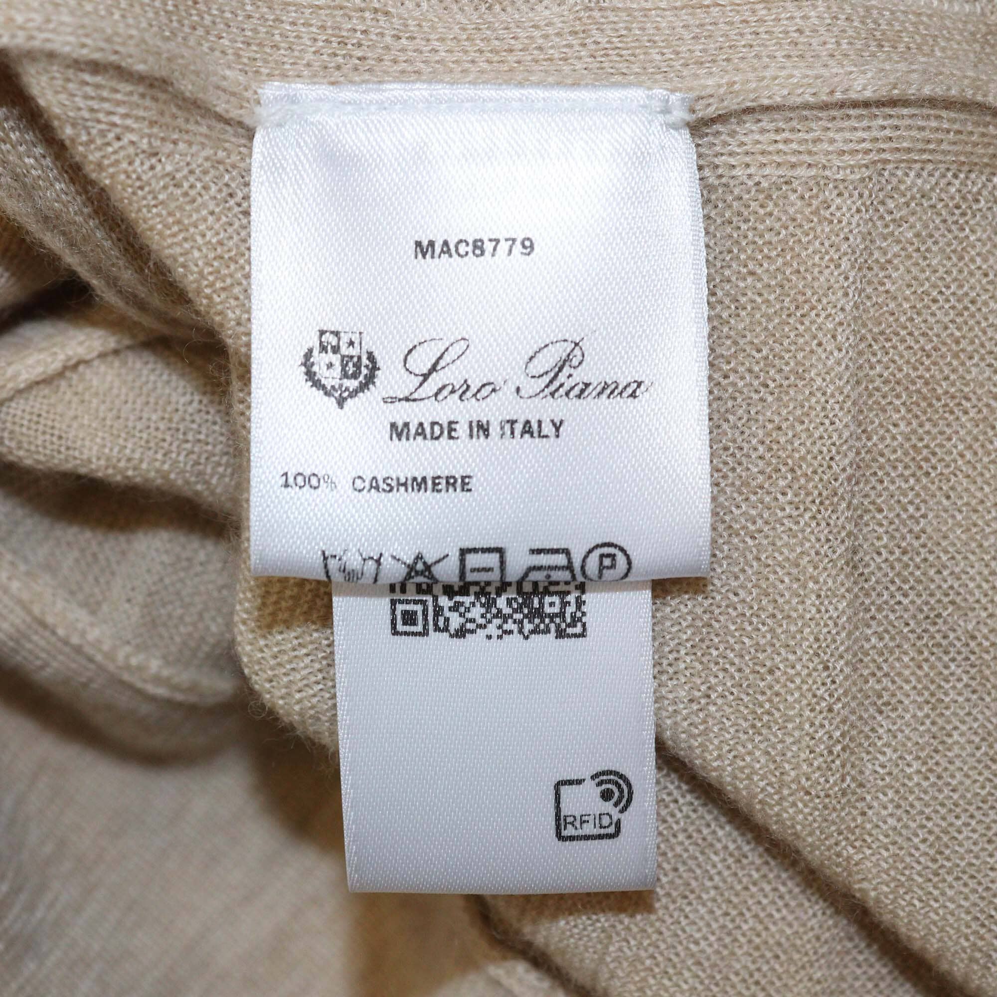 Loro Piana Beige Cashmere Blended Knit Raw Line Long Cardigan Womens Loro Piana 