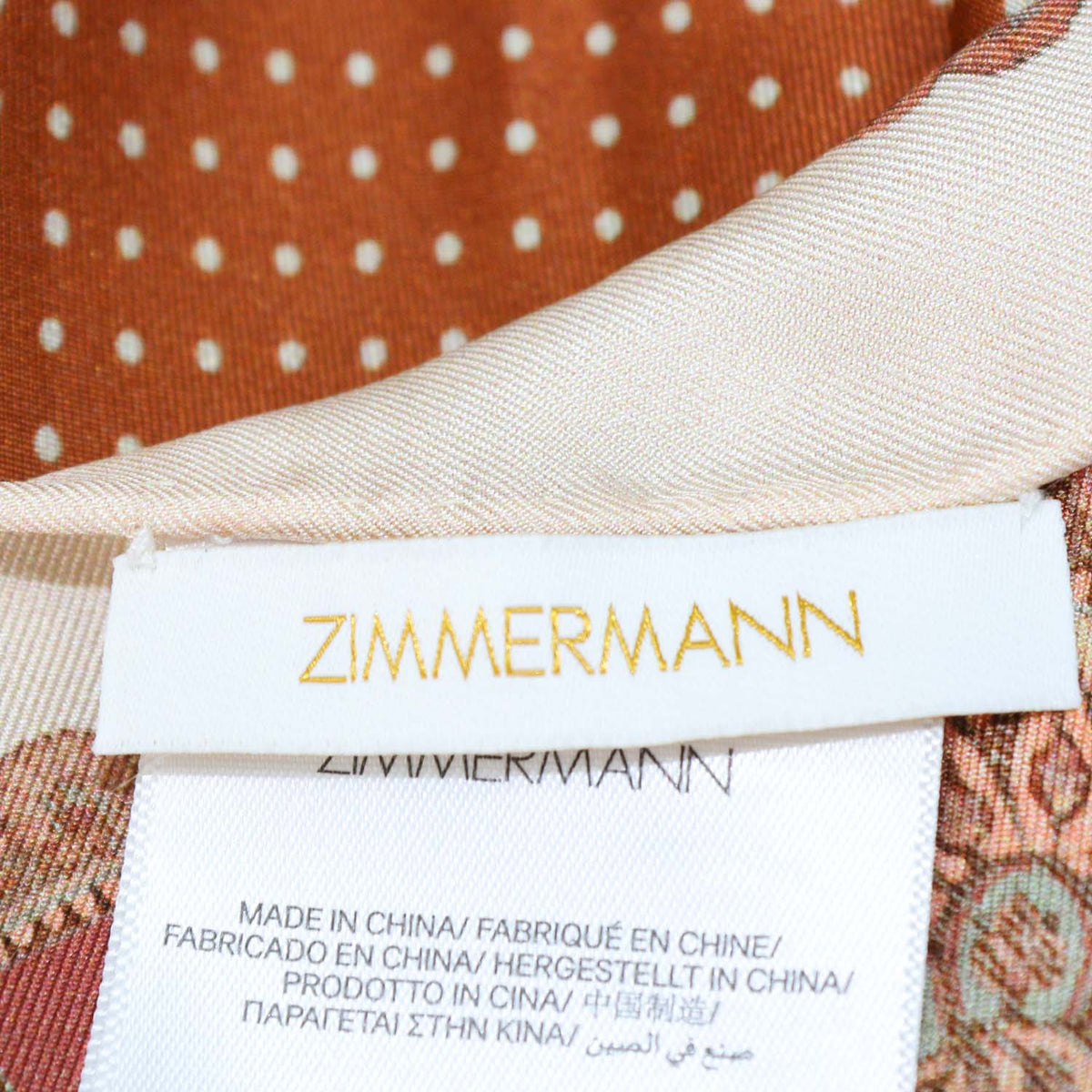 Zimmermann Brown Silk Paisley Print Scarf 90