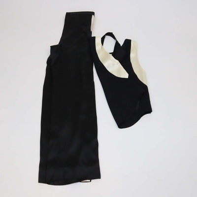 Lanvin Black Viscose Blend Draped Cowl Neck Cutout Top and Pants Set