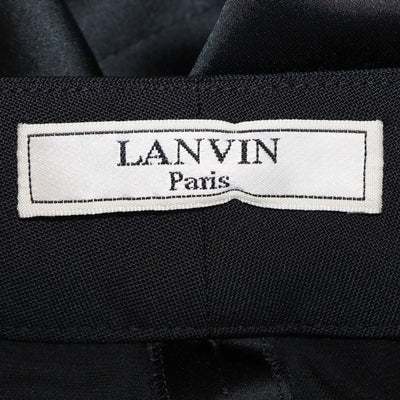 Lanvin Black Viscose Blend Draped Cowl Neck Cutout Top and Pants Set