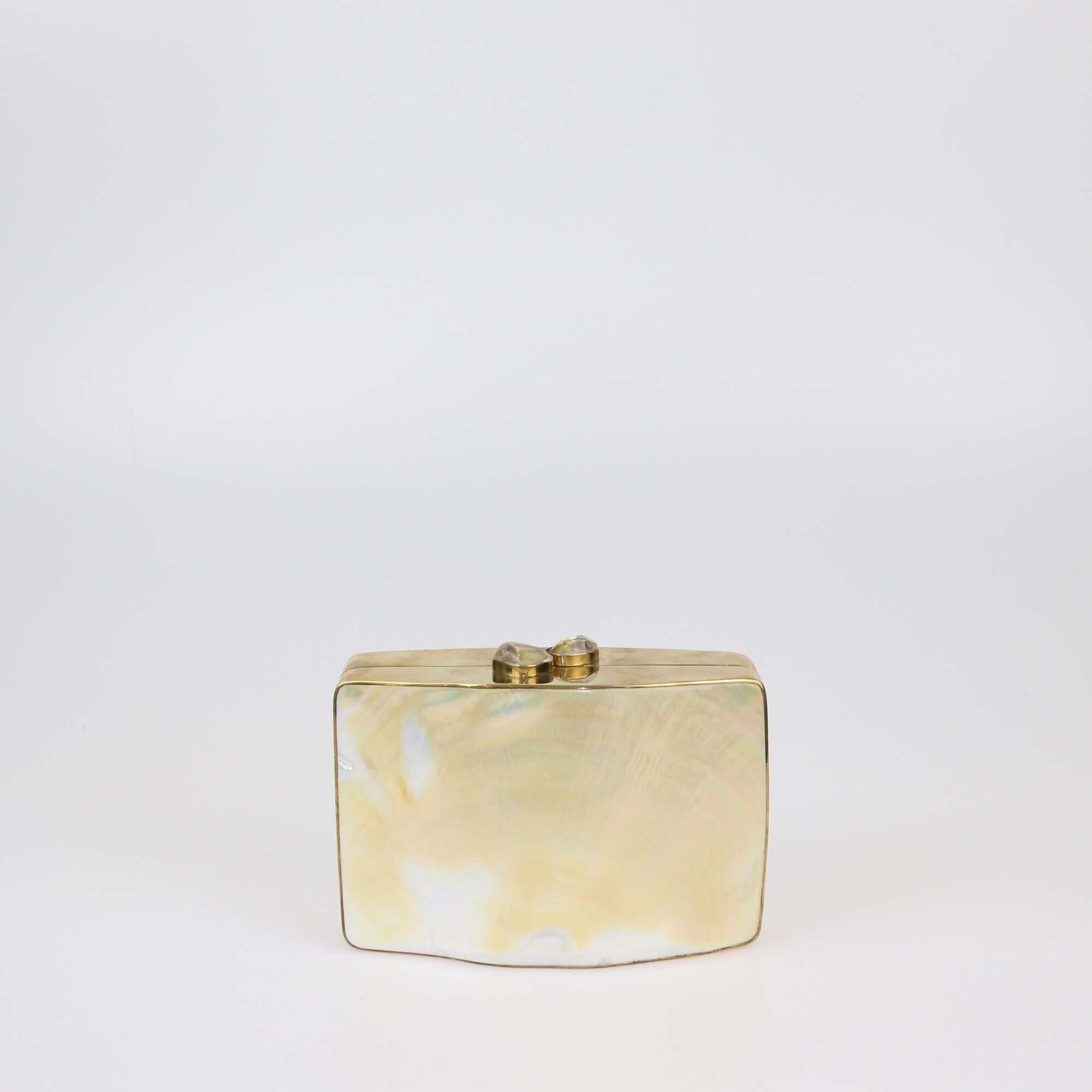 Celestina White/Gold Mother of Pearl Clutch Womens Celestina 
