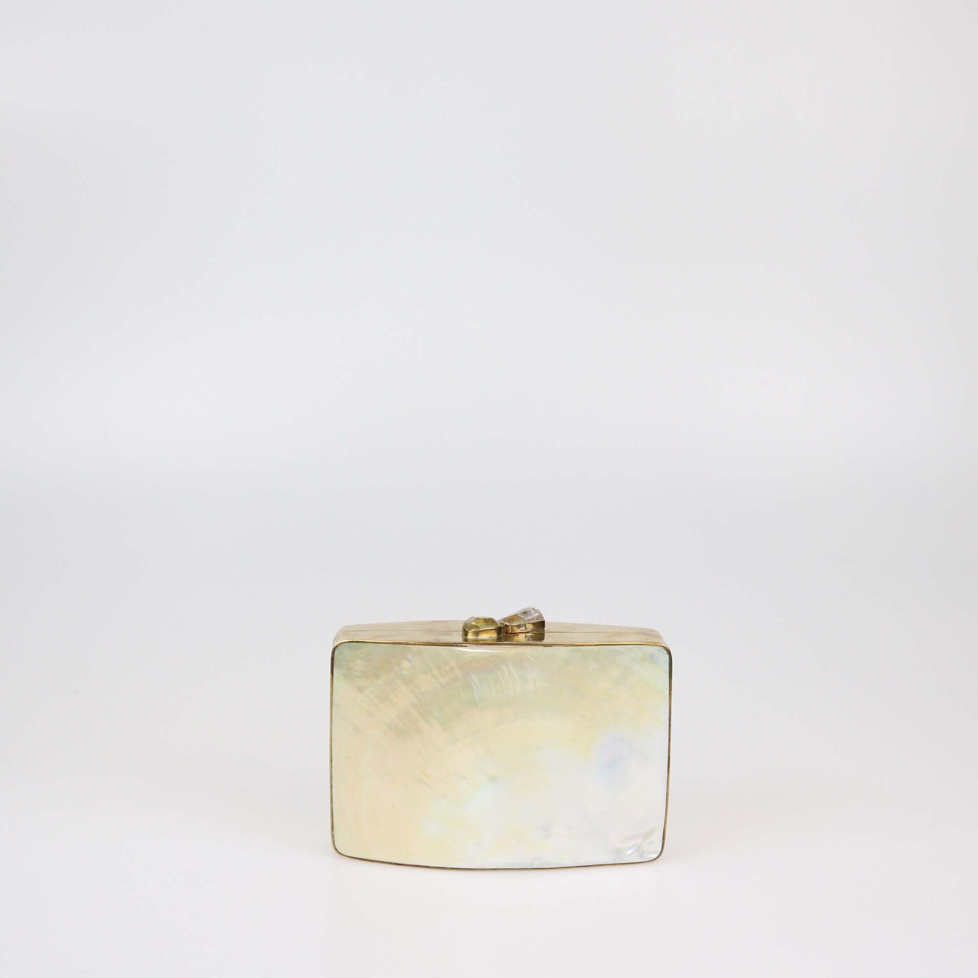 Celestina White/Gold Mother of Pearl Clutch Womens Celestina 