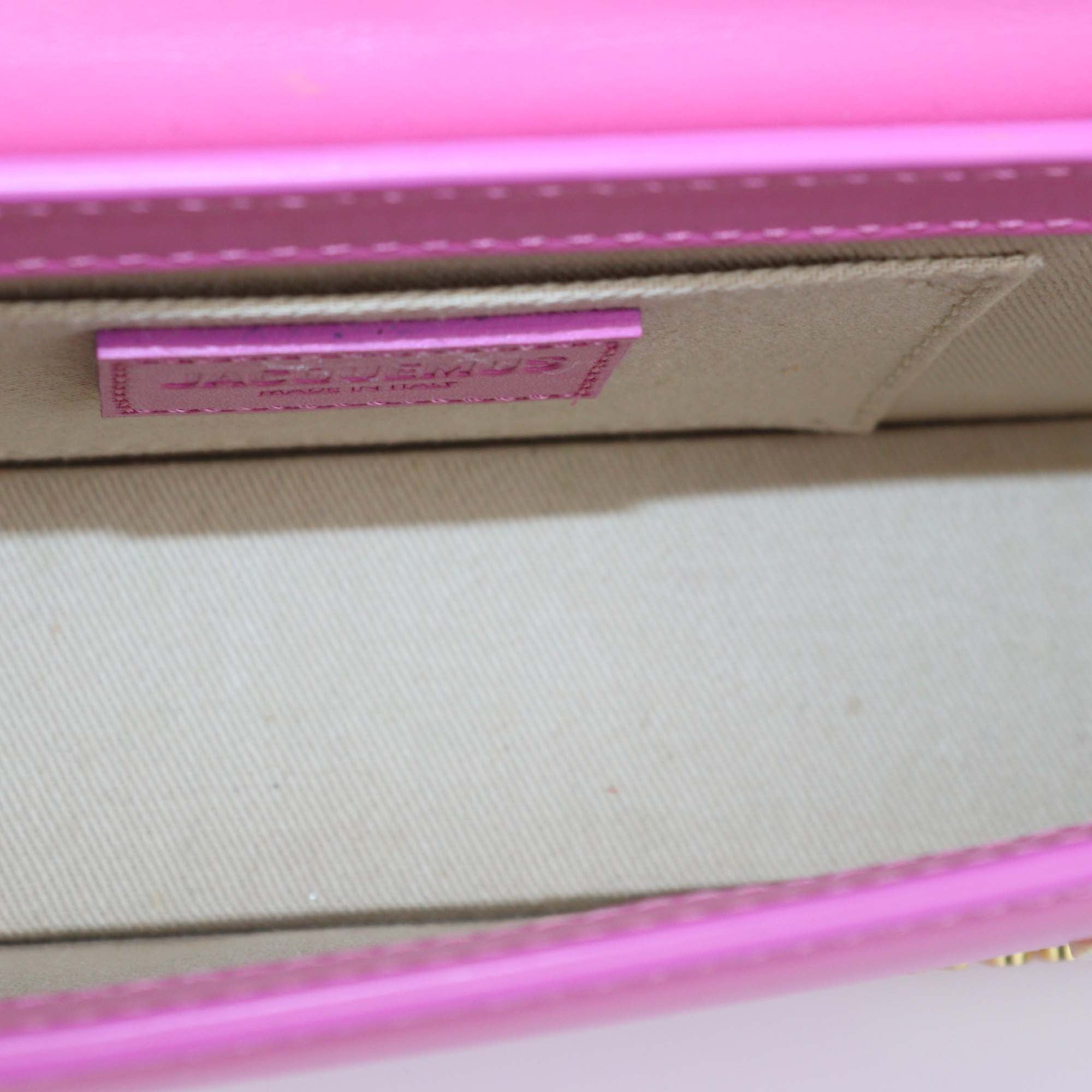 Jacquemus Pink Leather Le Chiquito Long Top Handle Bag