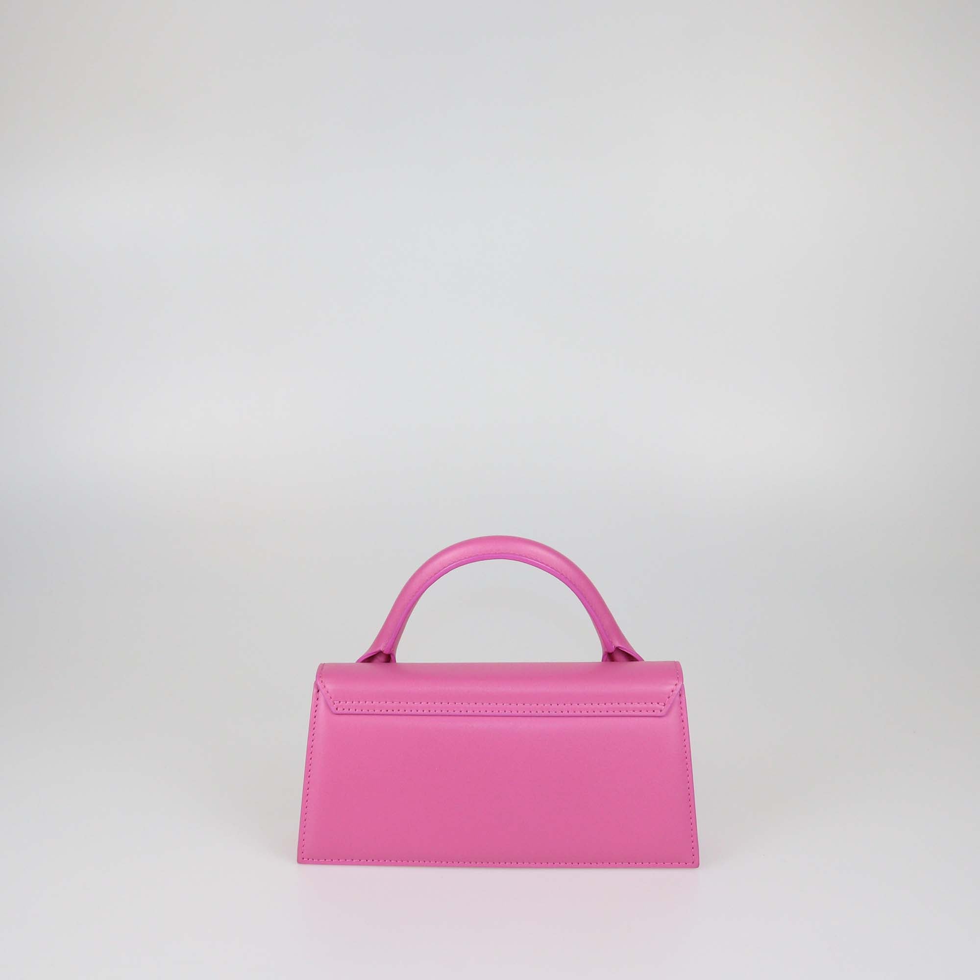 Jacquemus Pink Leather Le Chiquito Long Top Handle Bag