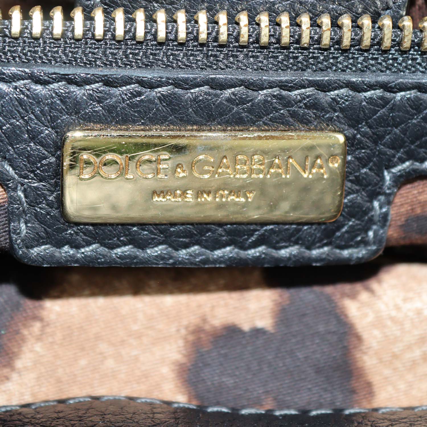 Dolce & Gabbana Black Leather Large Miss Sicily Top Handle Bag