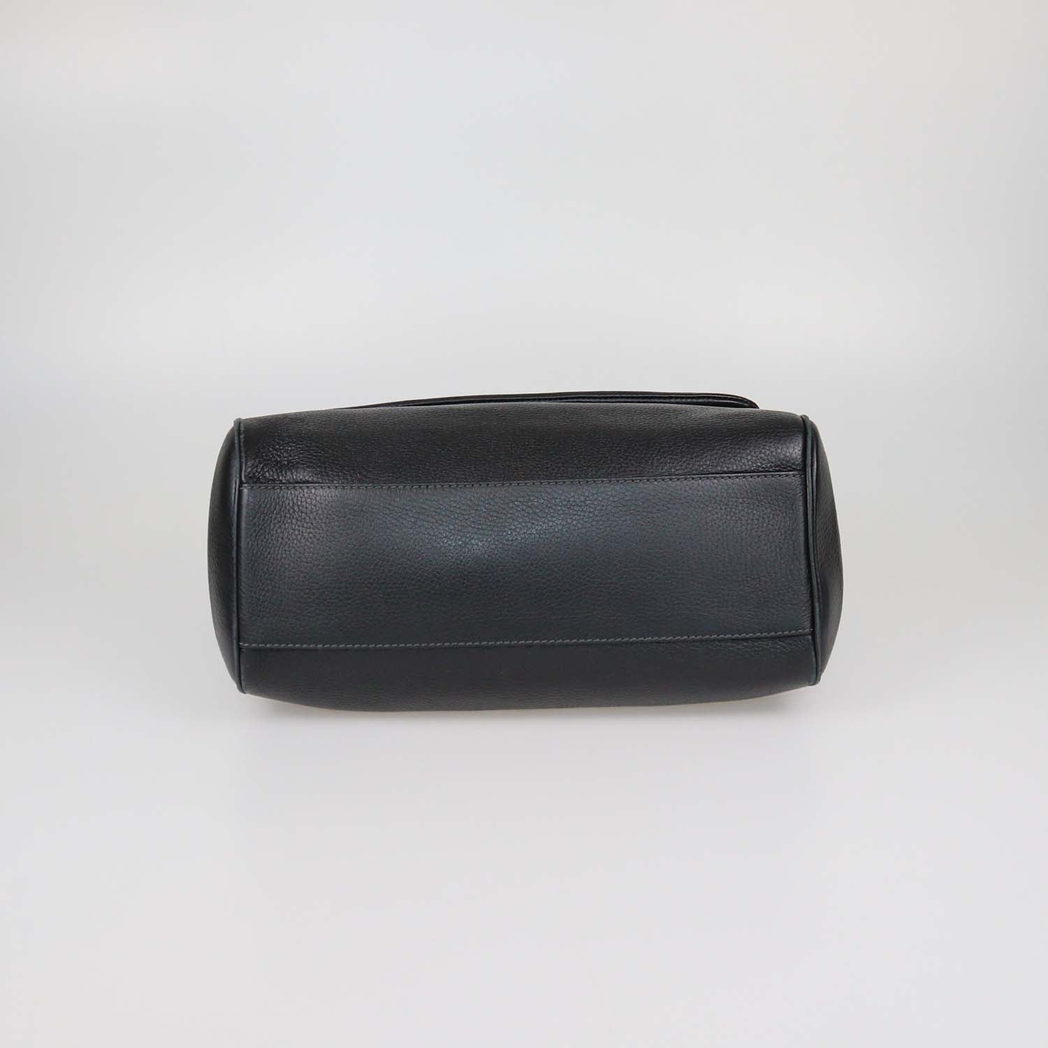 Dolce & Gabbana Black Leather Large Miss Sicily Top Handle Bag