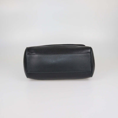 Dolce & Gabbana Black Leather Large Miss Sicily Top Handle Bag