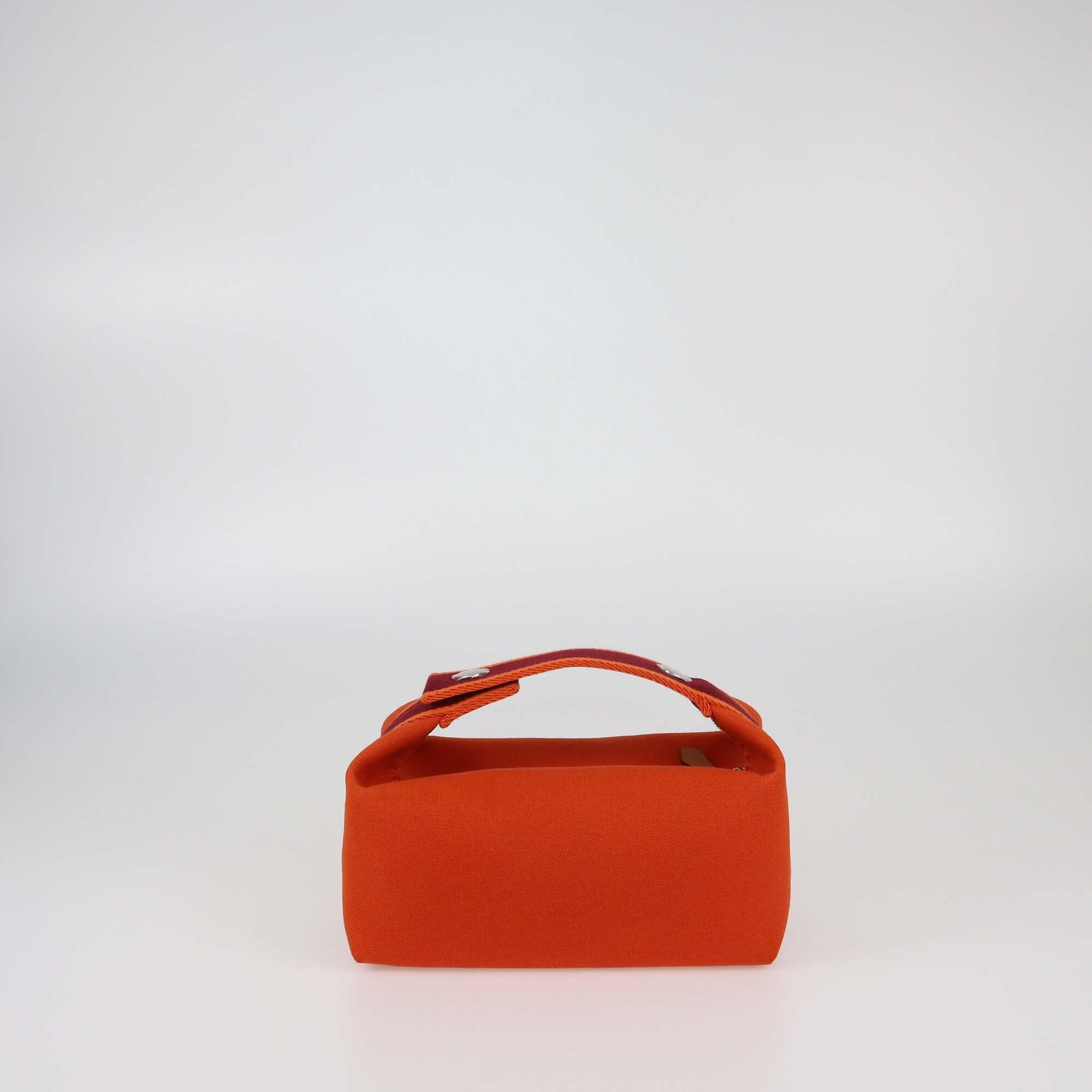 Hermes Orange Feu Toile H Bride-a-Brac Small Case Womens Hermes 
