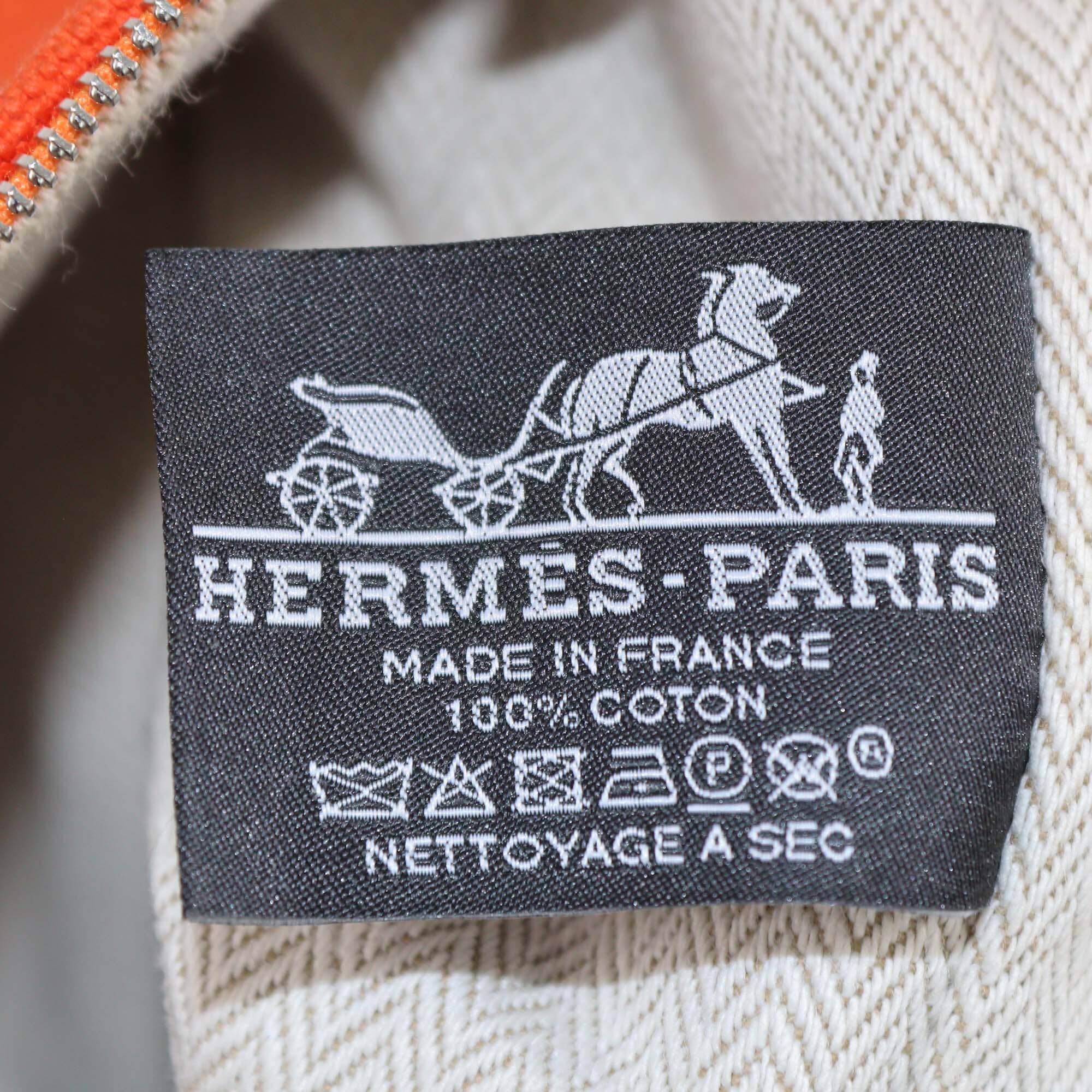 Hermes Orange Feu Toile H Bride-a-Brac Small Case Womens Hermes 