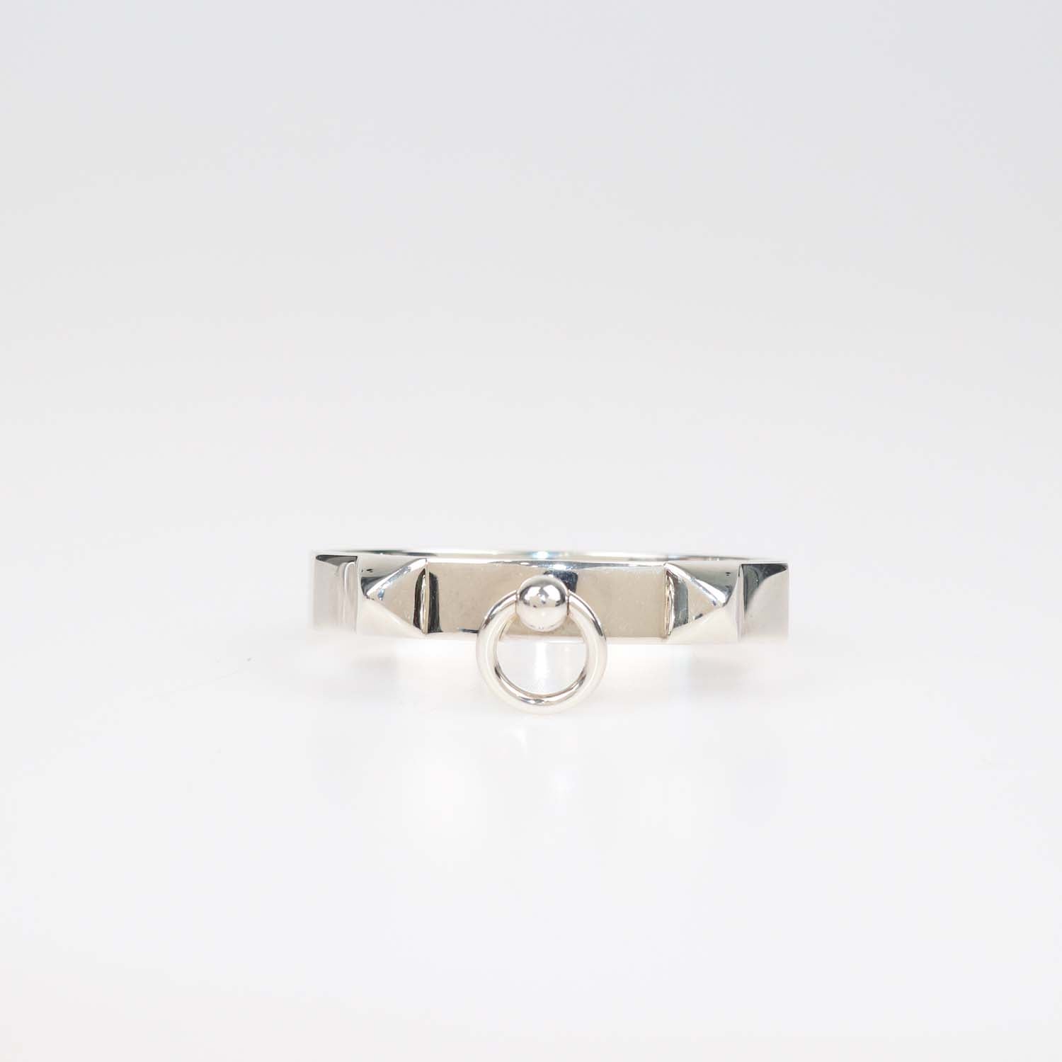 Hermes Sterling Silver Collier De Chein Bracelet Small Model