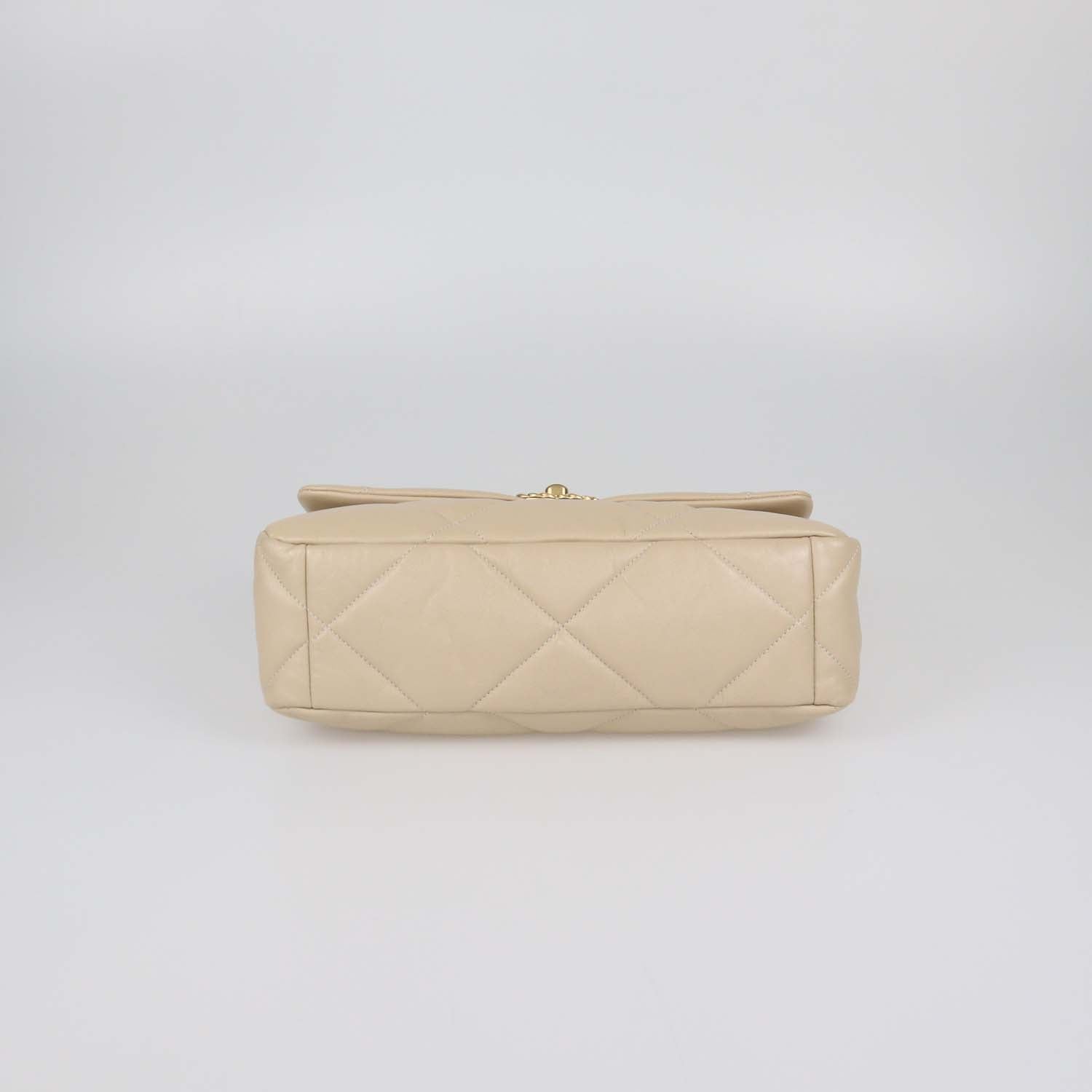 Chanel Beige Quilted Leather Large 19 Shoulder Bag
