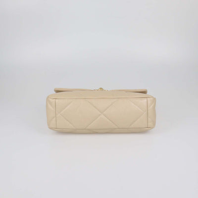 Chanel Beige Quilted Leather Large 19 Shoulder Bag