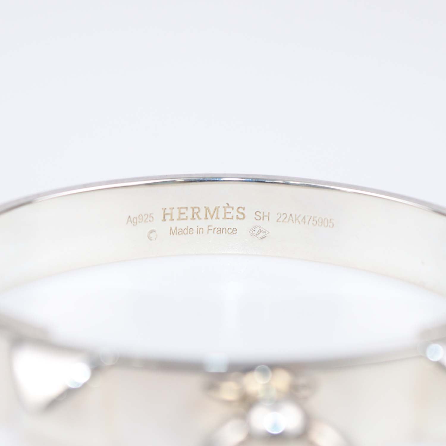 Hermes Sterling Silver Collier De Chein Bracelet Small Model