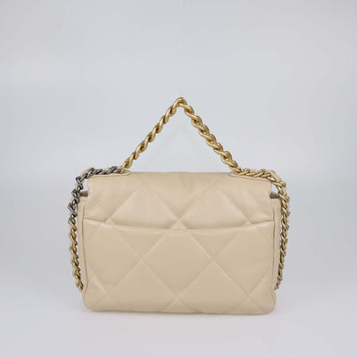 Chanel Beige Quilted Leather Large 19 Shoulder Bag