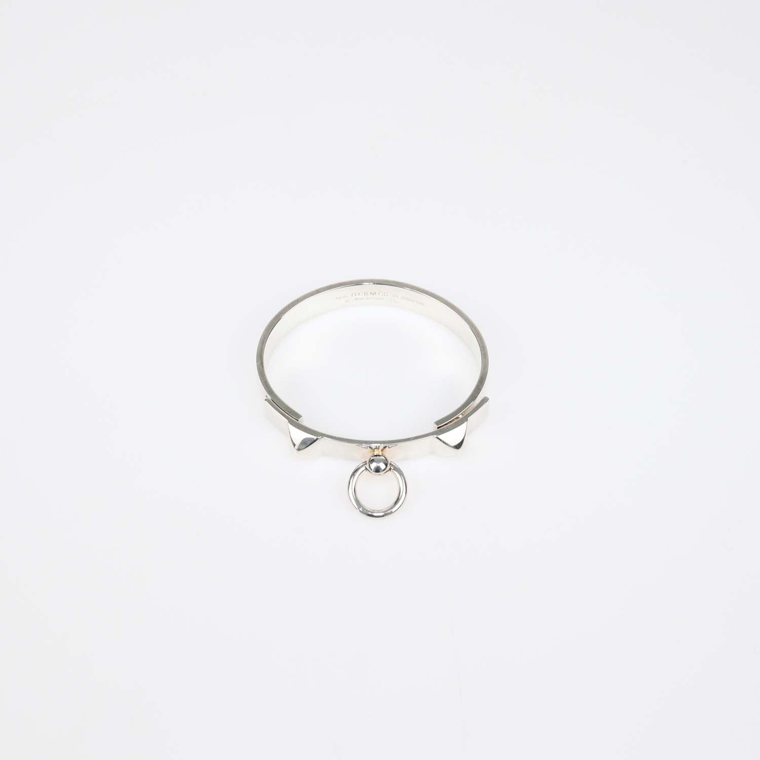 Hermes Sterling Silver Collier De Chein Bracelet Small Model