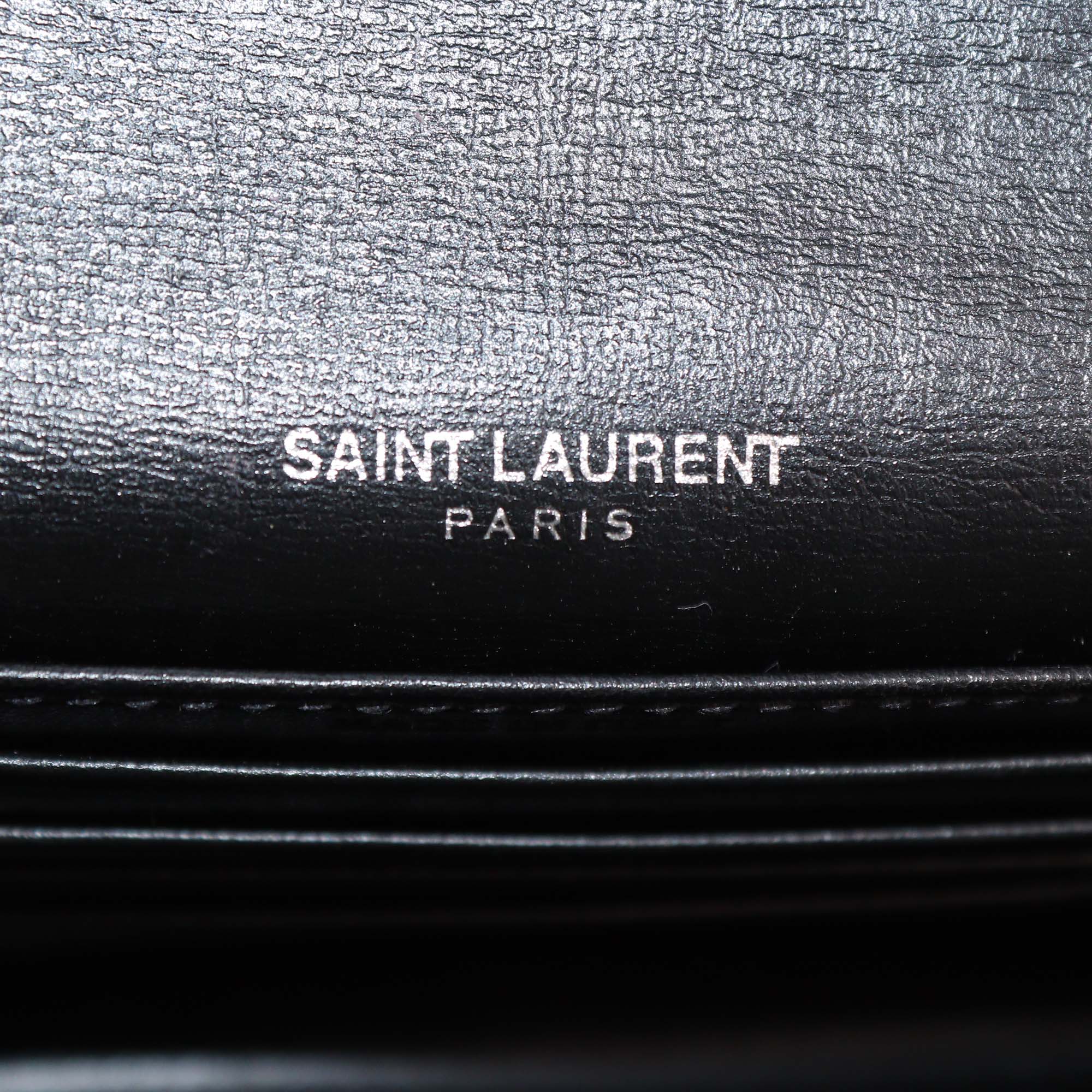 Saint Laurent Black Leather Mini Sunset Chain Bag
